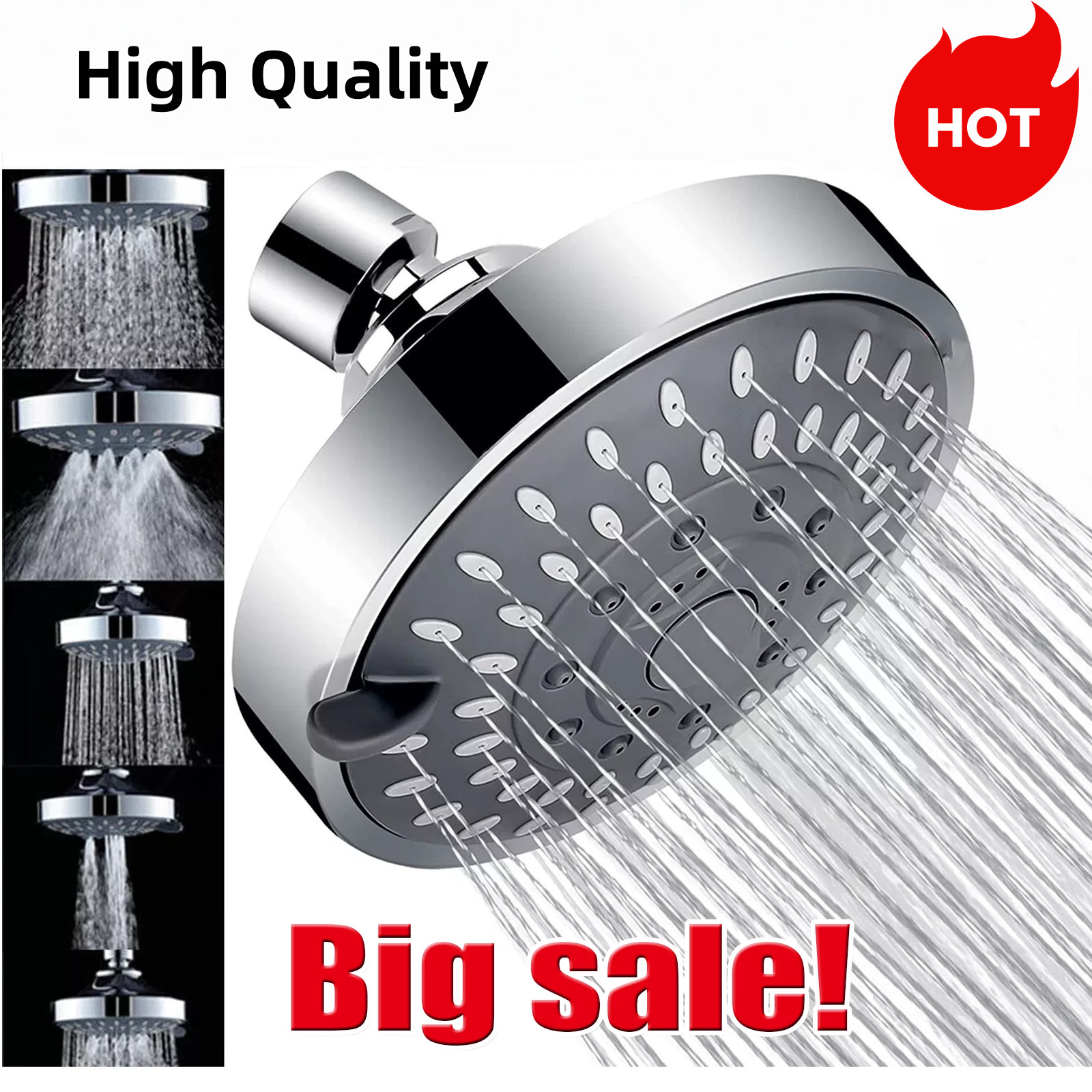 Shower Heads Handheld Spray High Pressure Adjustable Showerhead Top Spray Bath