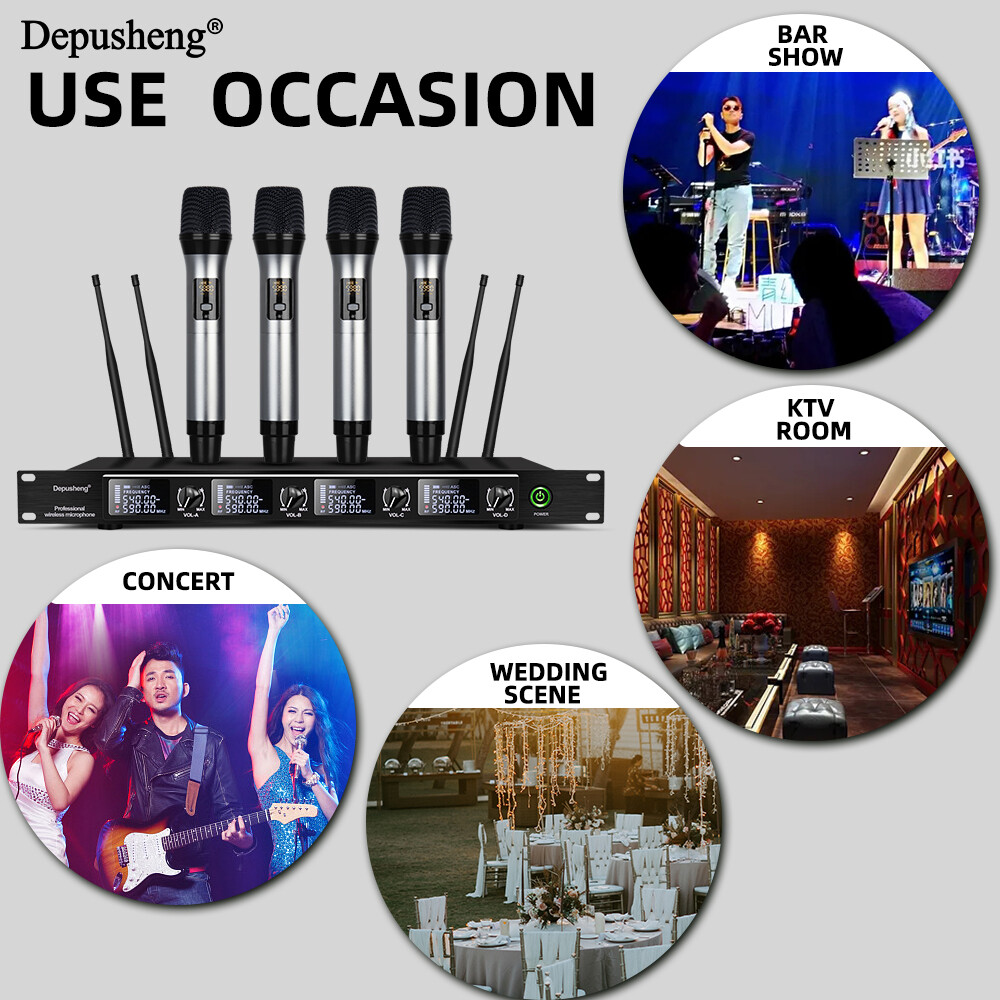 Professional Wireless Handheld Microphone System Depusheng Conference Room Stage