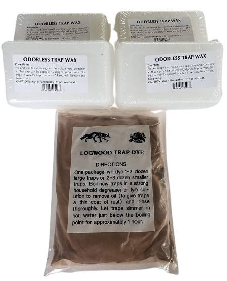 4 lb White Wax & 1 lb Logwood Dye Trap Dye & Wax Bundle Trapping Snaring