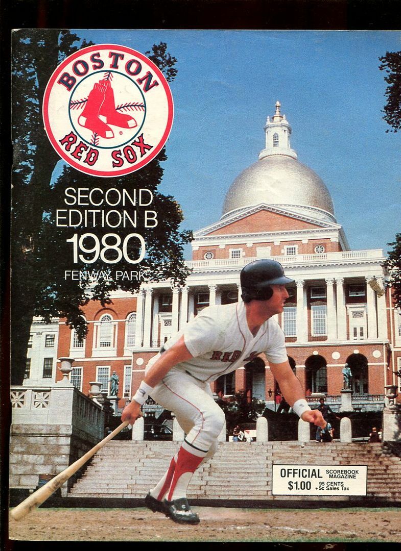 Baseball Program Boston Red Sox 1980 No Date Texas Rangers Scored