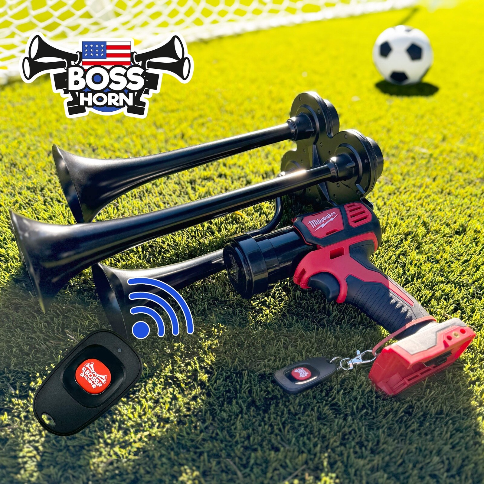Handheld Air Horn for Sports: Soccer, Baseball, Football, Hockey, Golf, Stadium