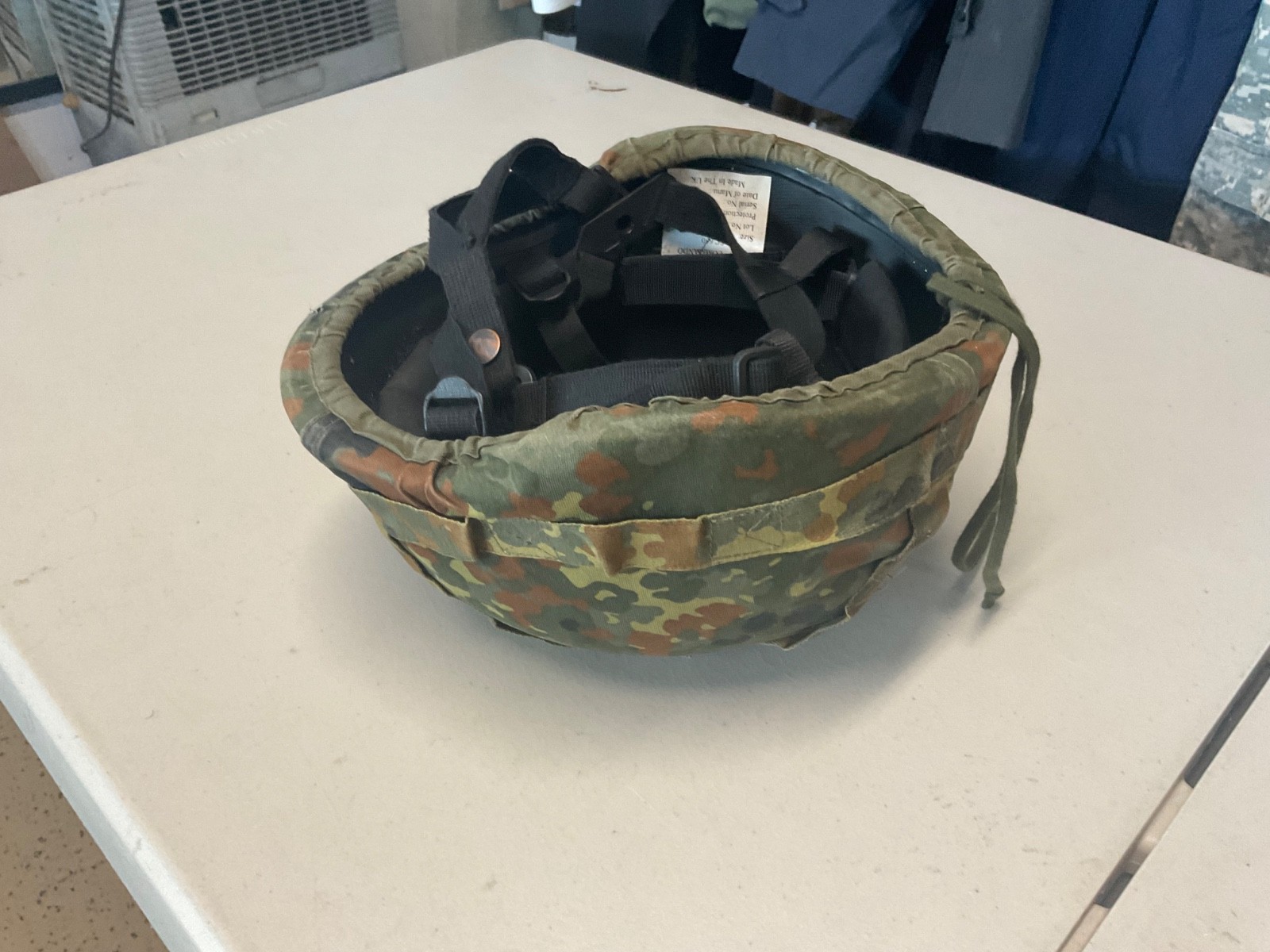 commando sc650 helmet level 3a large , flecktarn camo cover . made in UK