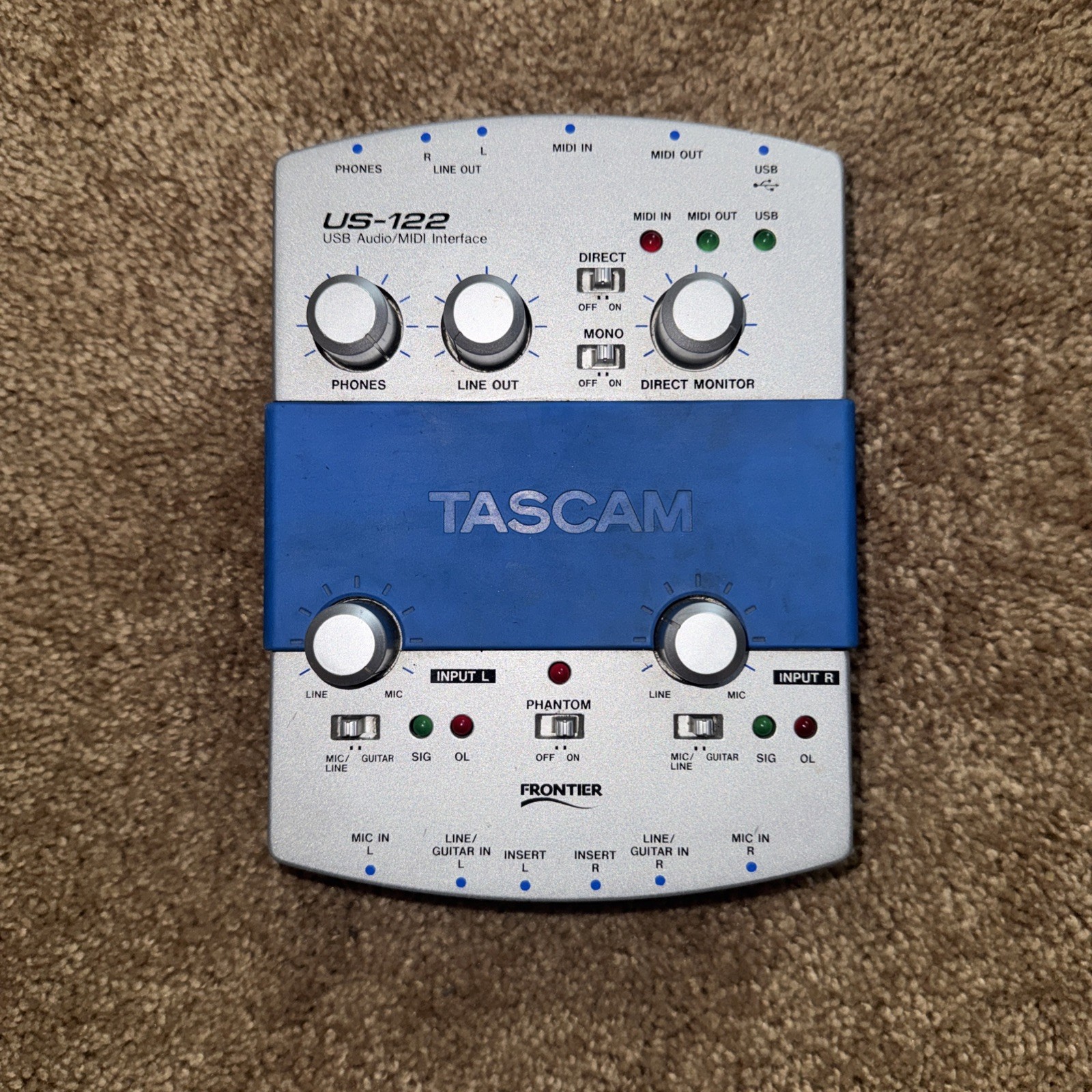 Tascam US-122 USB Audio/MIDI Interface UNTESTED
