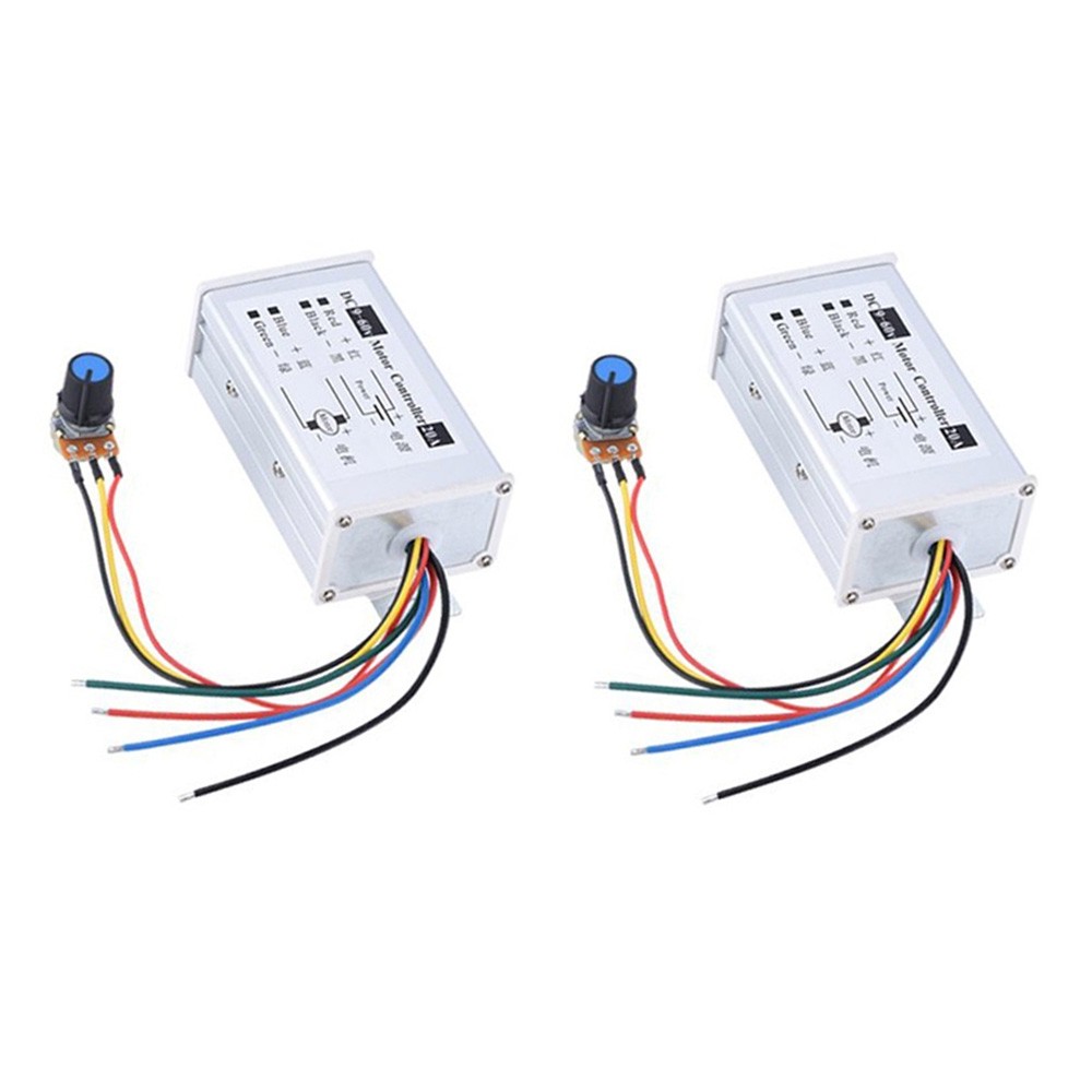 2X PWM DC Brush Motor Stepless Variable Speed Controller Switch DC9V-60V 20A US