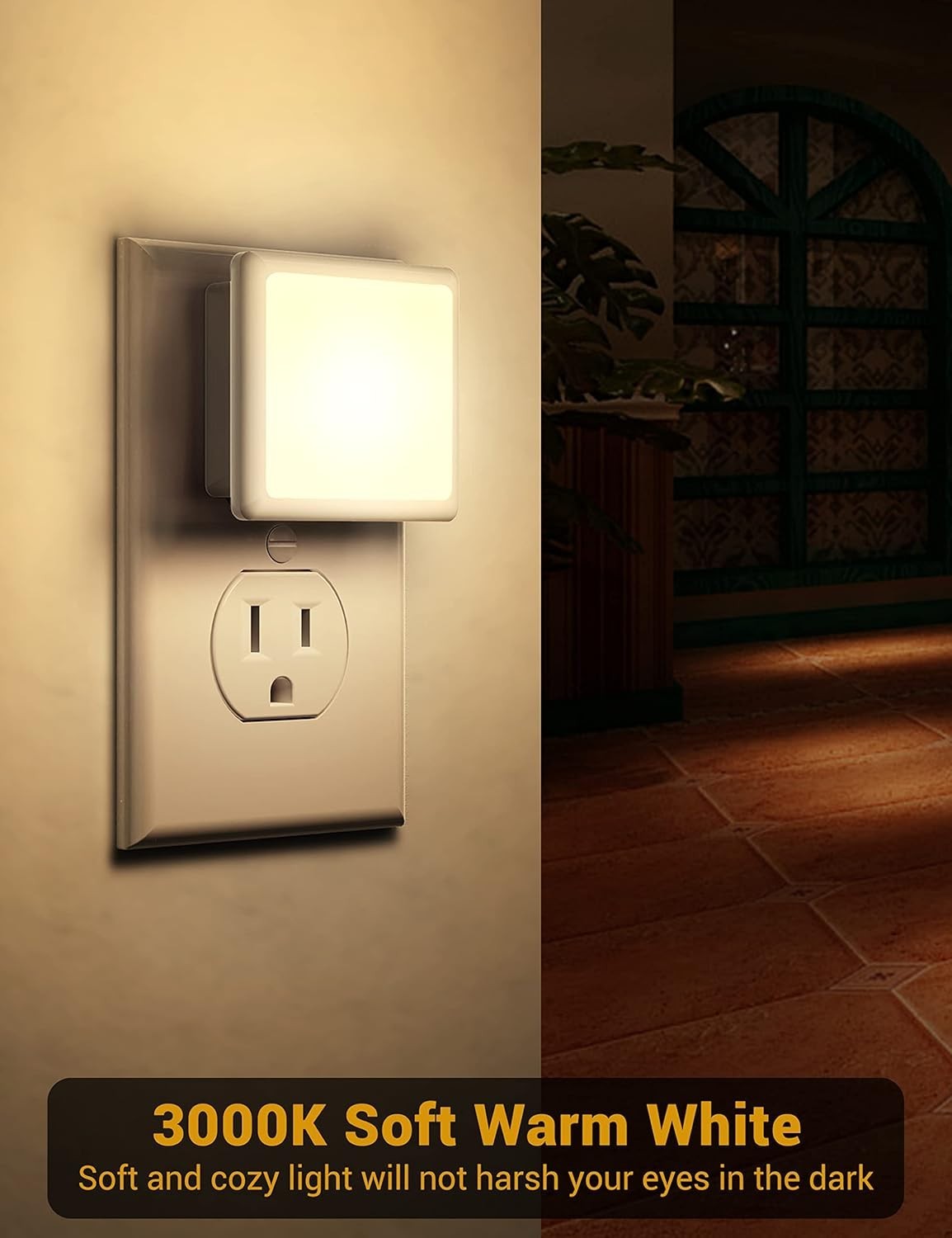 4-Pack Dusk-to-Dawn Wall Plug Night Lights with Auto Sensor
