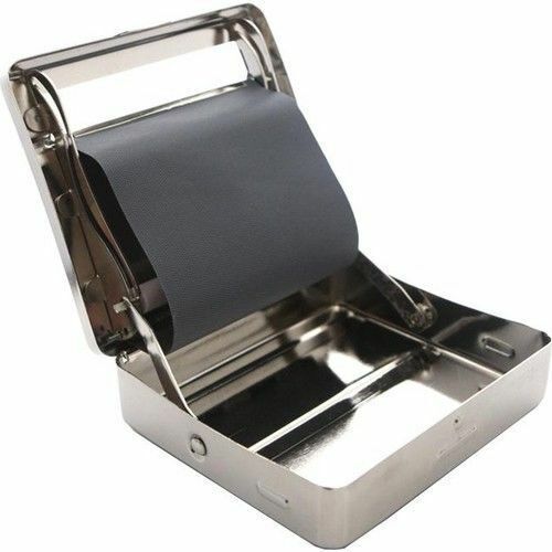 SILVER AUTOMATIC ROLLING Machine Tin Box Metal Roll Cigarette Tobacco Roller HO