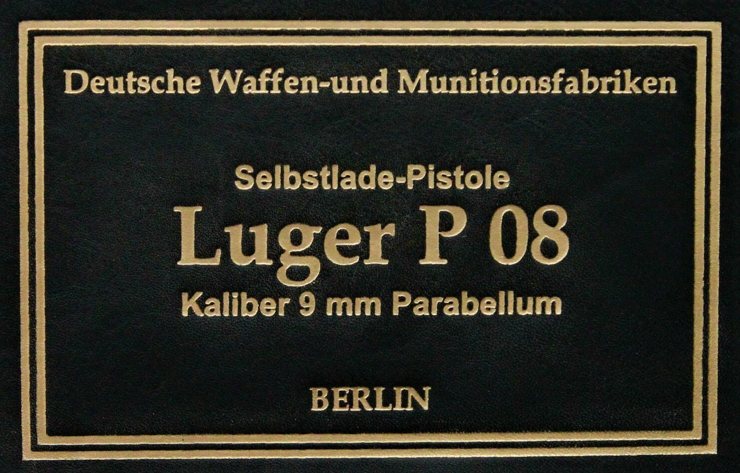PISTOL PRESENTATION CUSTOM DISPLAY CASE BOX LABEL for  DWM LUGER P08 PARABELLUM
