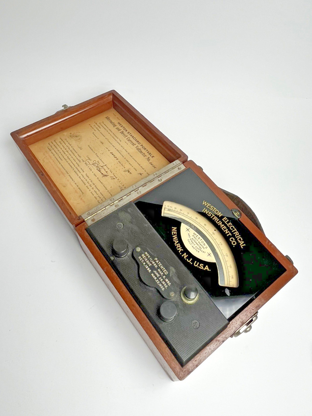 1912 Weston Portable AC and DC Voltmeter No. 8235 Original COA Beautiful Antique