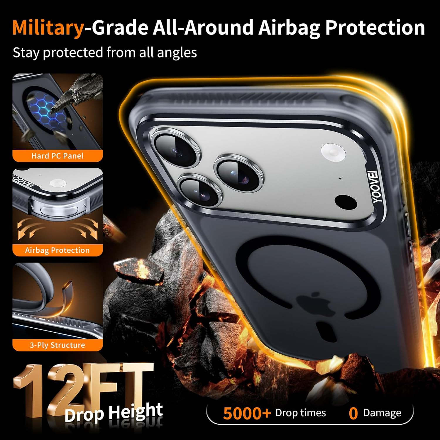 Magnetic & Shockproof for Iphone 17 Pro Max Case,Compatible with Magsafe Soft To