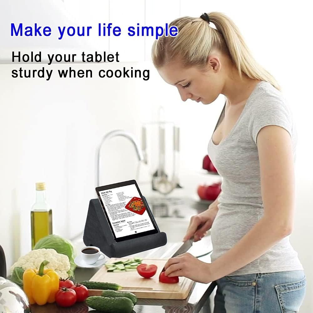 Tablet Pillow Stand - Tablet Holder Dock for Bed with Multi-Viewing Angles, Comp