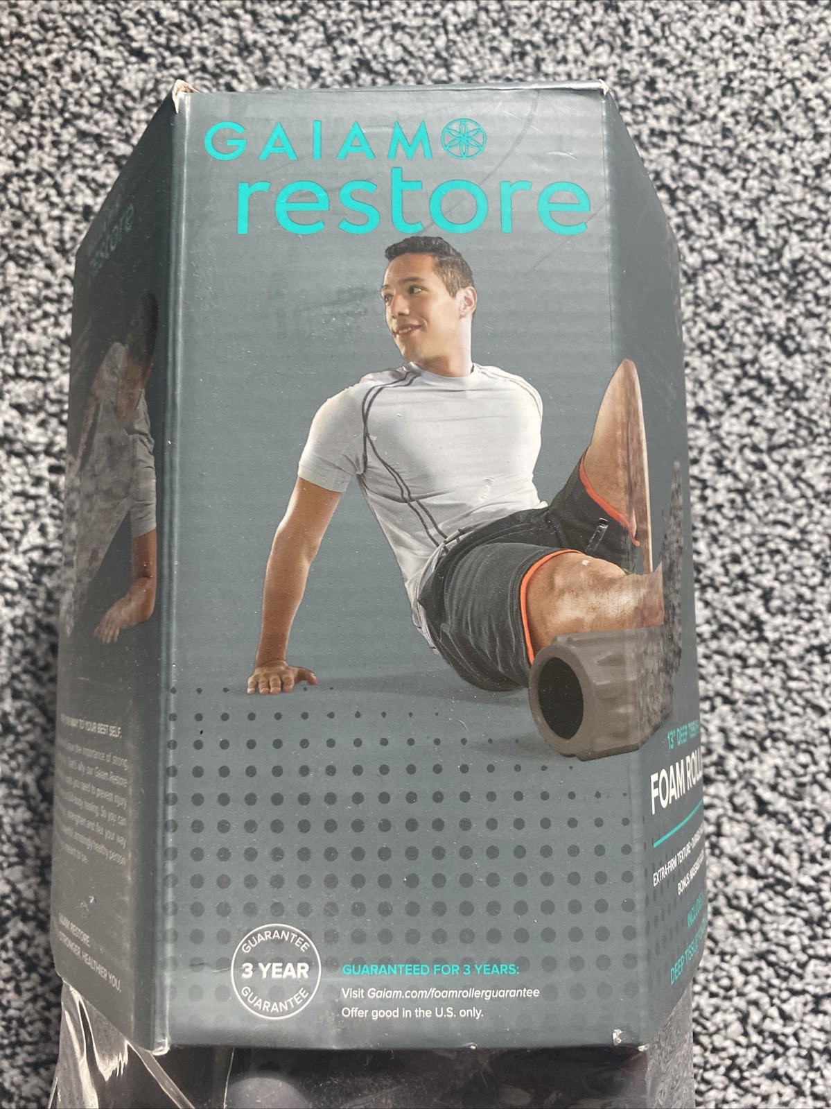 Gaiam Restore 13” Deep Tissue Foam Roller, Extra Firm, Durable Hollow Core