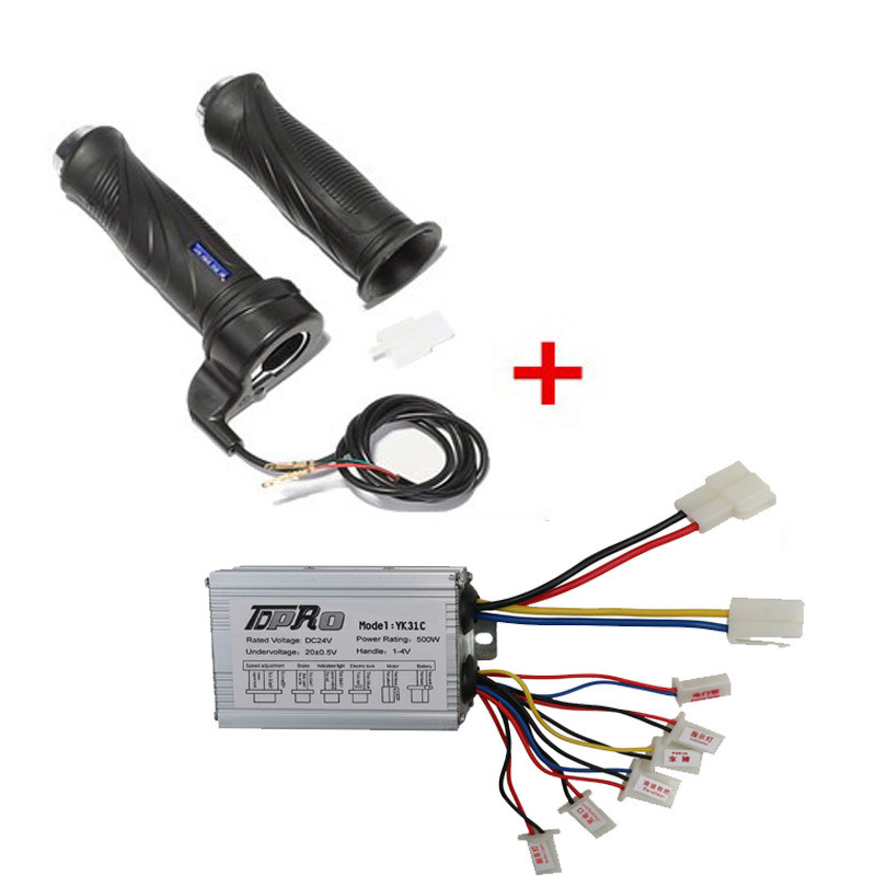24V 500W Brush Speed Controller + Throttle Twist Grip for Electric Scooter ebike