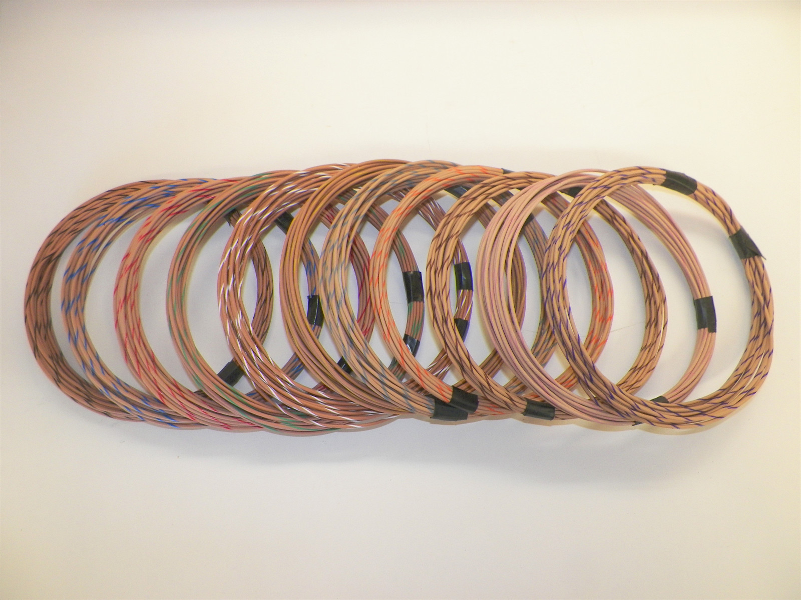 TAN hi temp automotive 18 gauge GXL wire + 11 STRIPED color wiring options