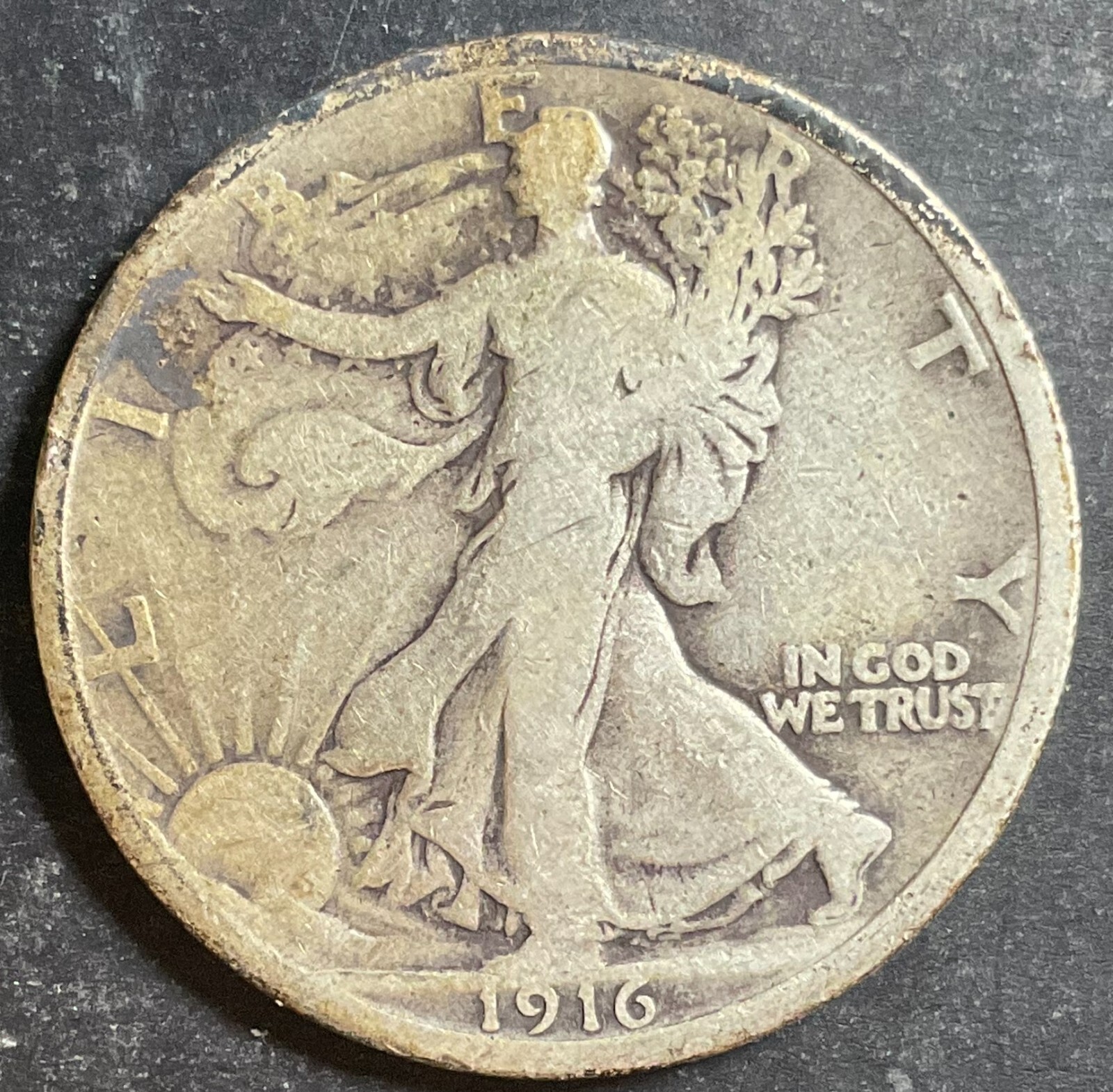1916-P Walking Liberty Half Dollar 50c Better Date Estate Collection silver q110