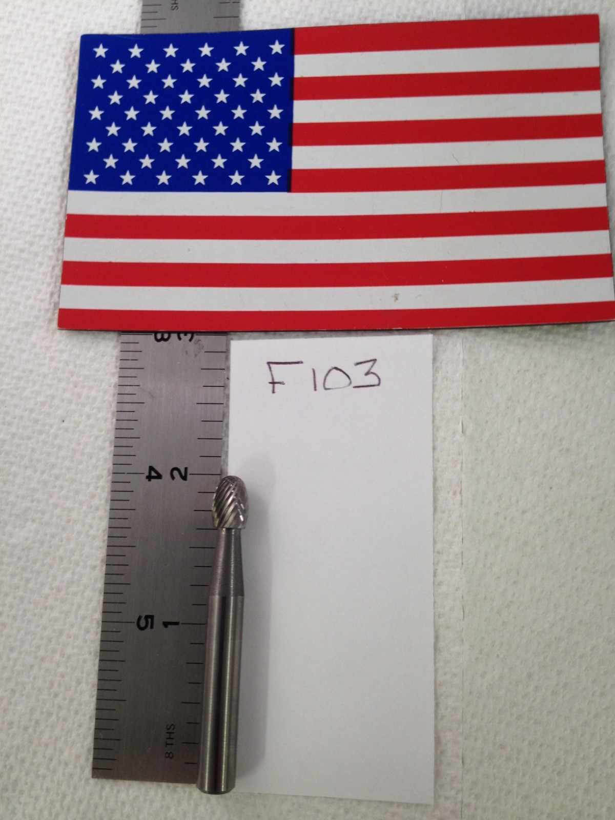 1 NEW FALCON / SGS 1/4" SHANK CARBIDE BURR SE-1 egg SINGLE CUT 3/8" LOC (F103)