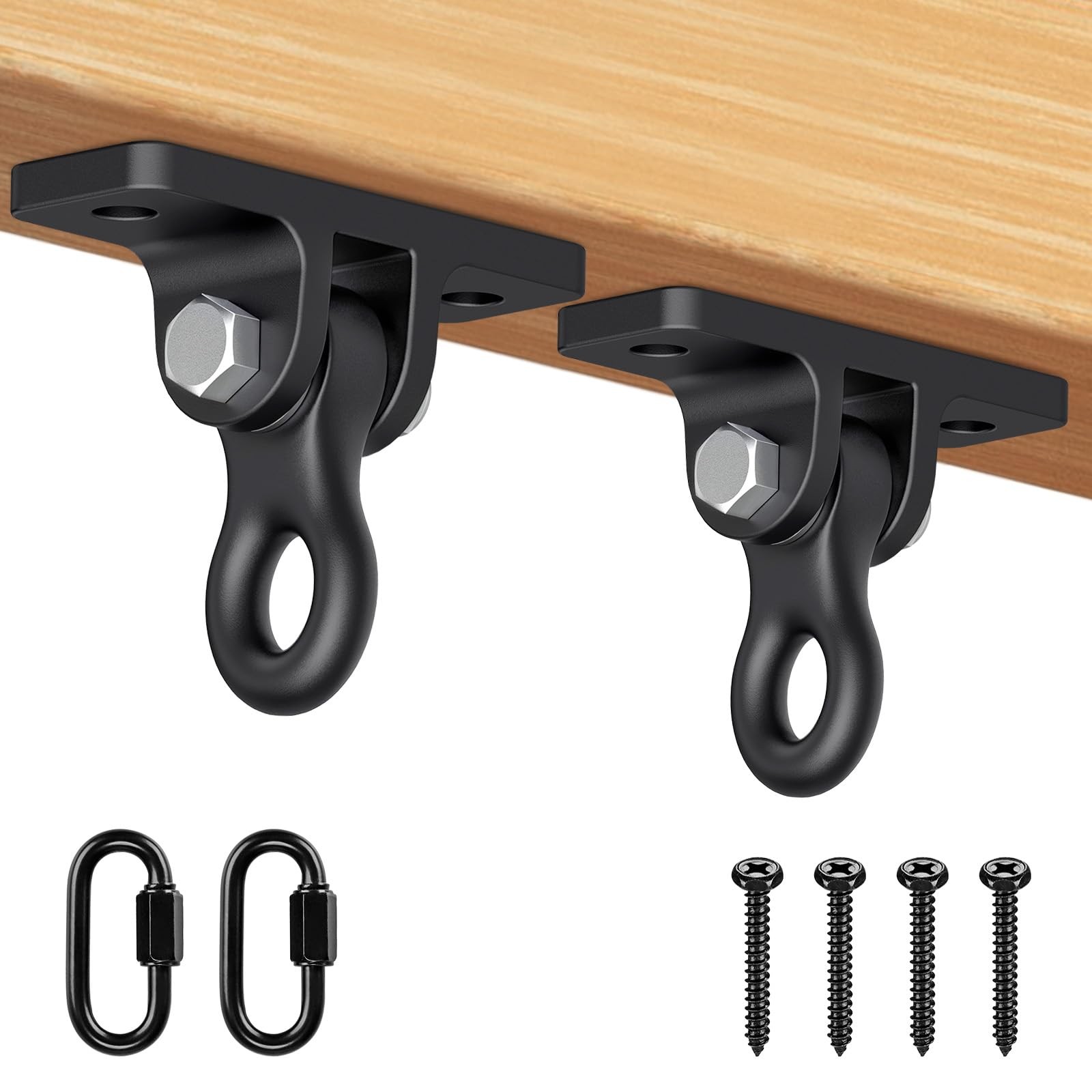 SELEWARE Heavy Duty Black Swing Hangers, 2400LB Capacity One-Piece Cast Iron ...