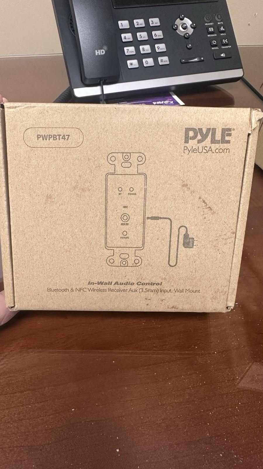 Pyle In-Wall Audio Control Bluetooth & NFC Wireless Receiver Aux. Input