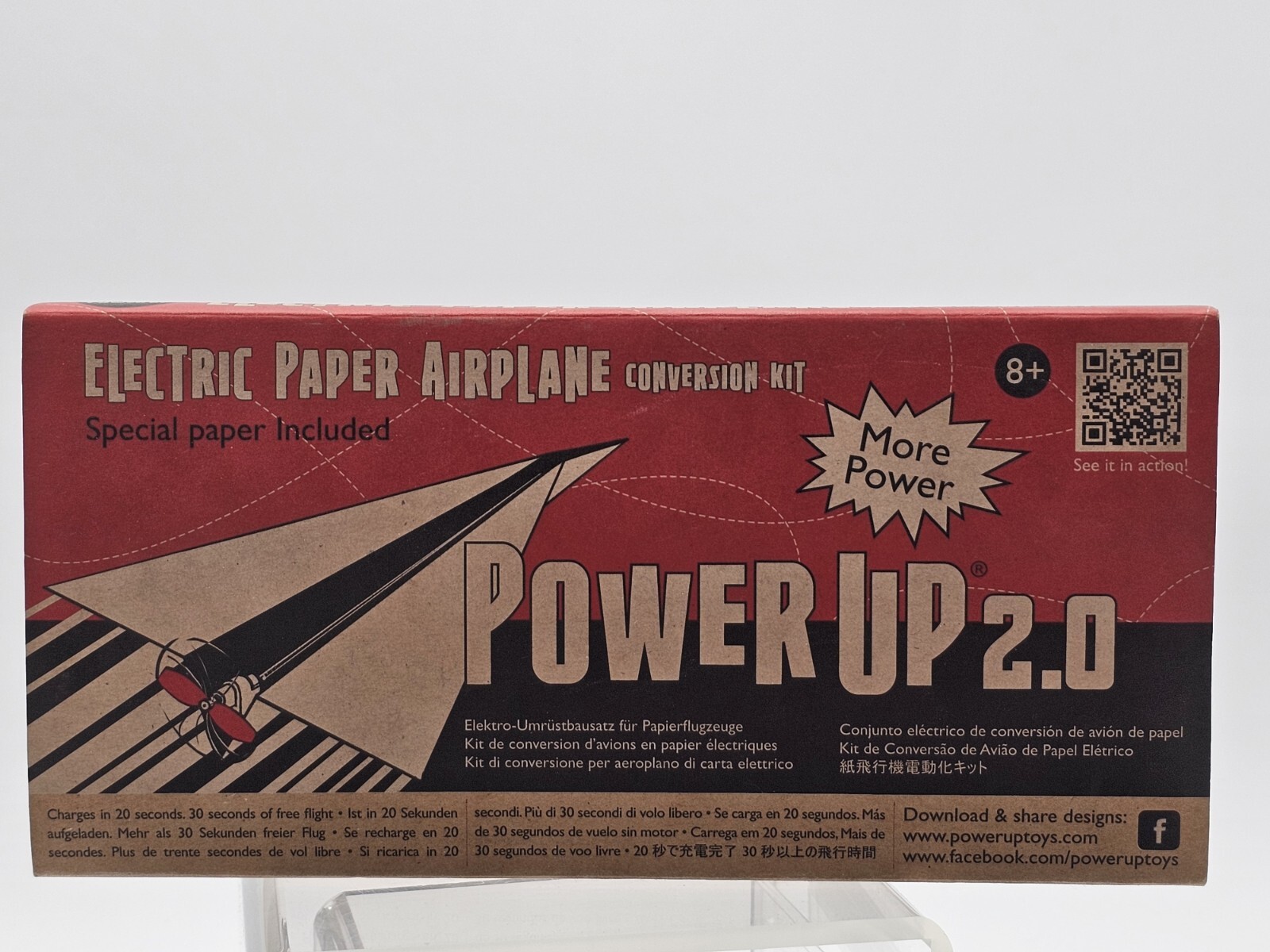 Power Up 2.0 Electric Paper Airplane Conversion Kit 8+ Fun Activity Open Box