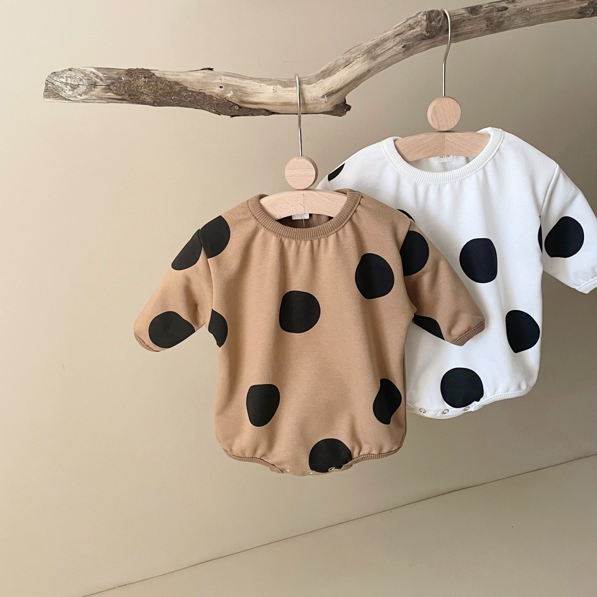 ‌Autumn New Korean Style Baby Girl/Boy Polka Dot Print Long Sleeve Round
