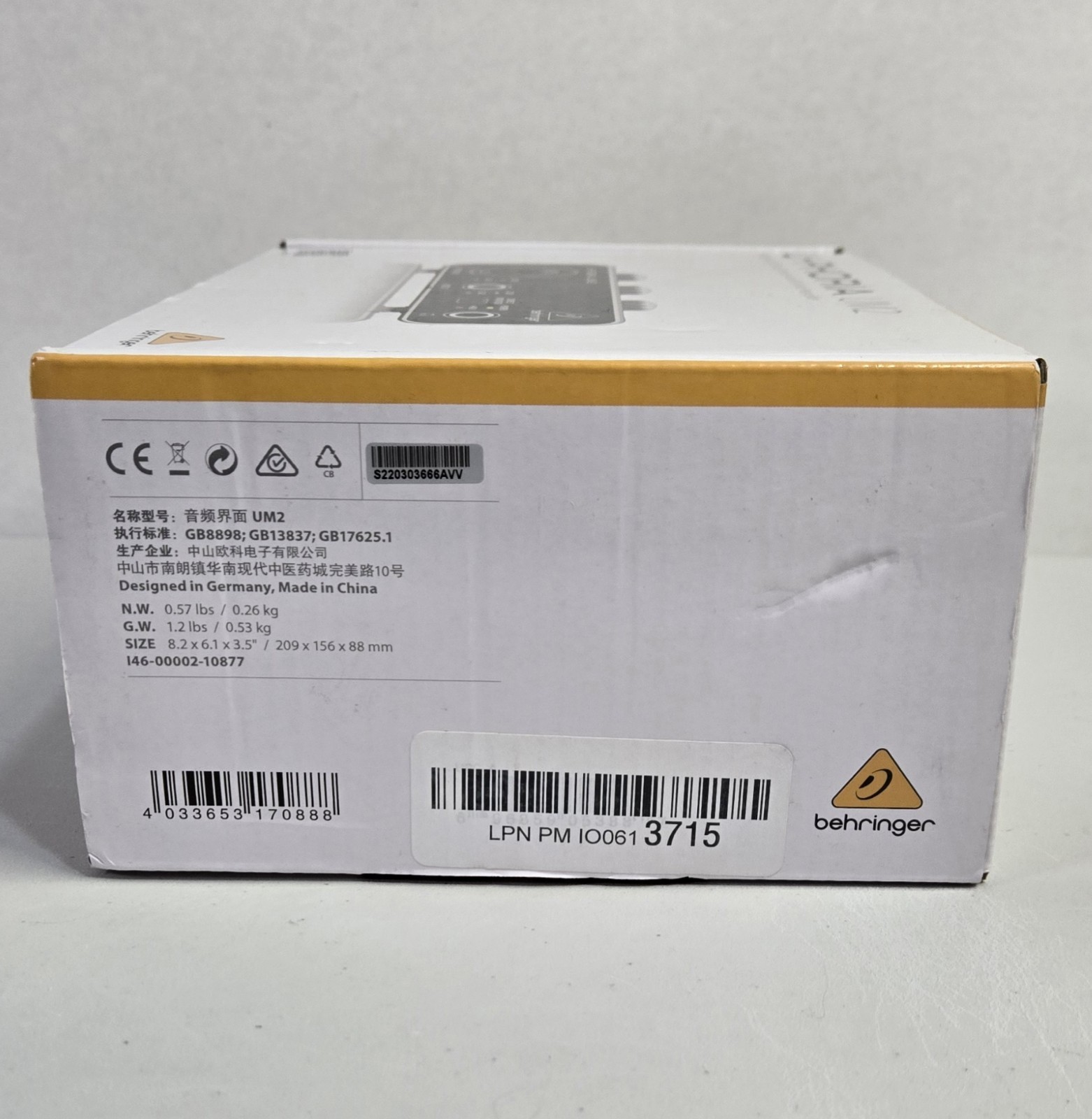 NEW Behringer U-Phoria UM2 USB Audio Interface