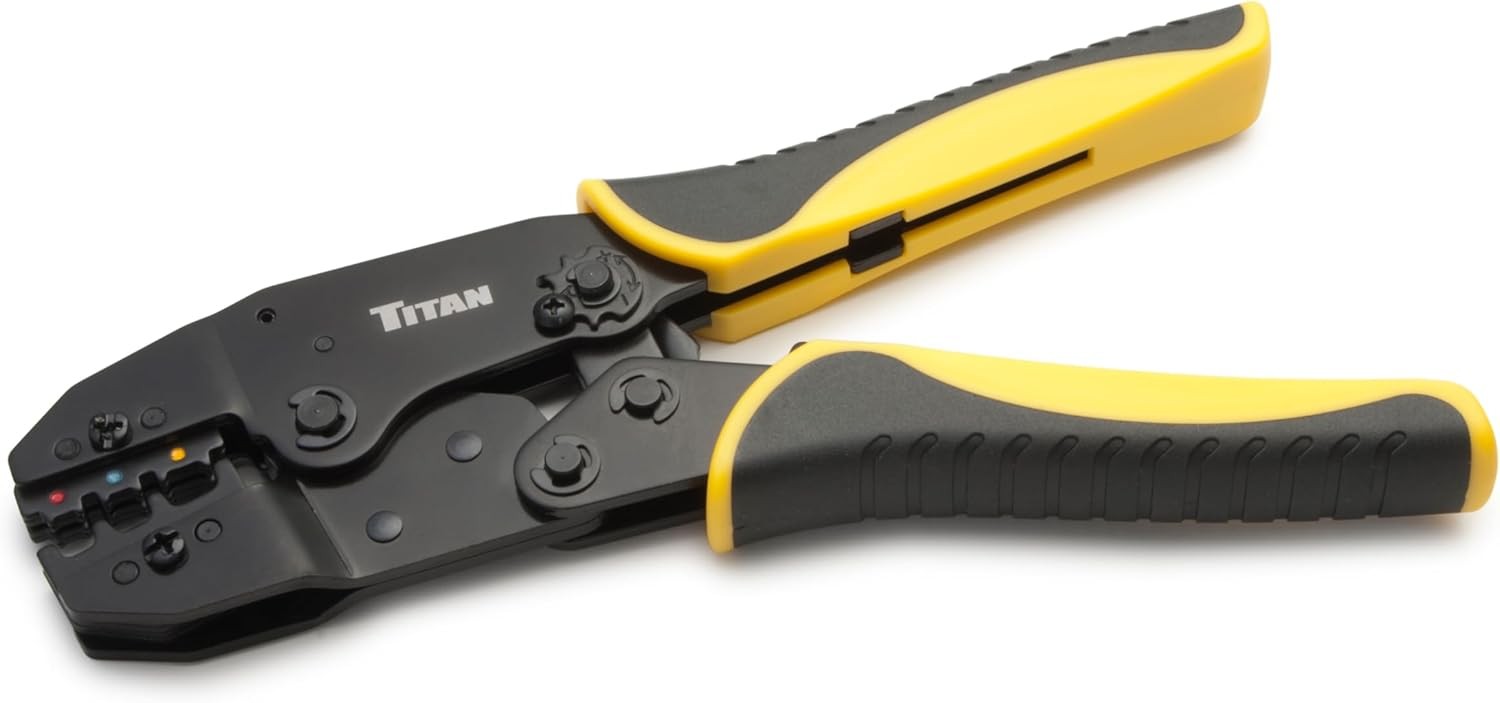Ratcheting Crimper Tool 11477 for Insulated Wire Terminals, Fixed Jaw Design