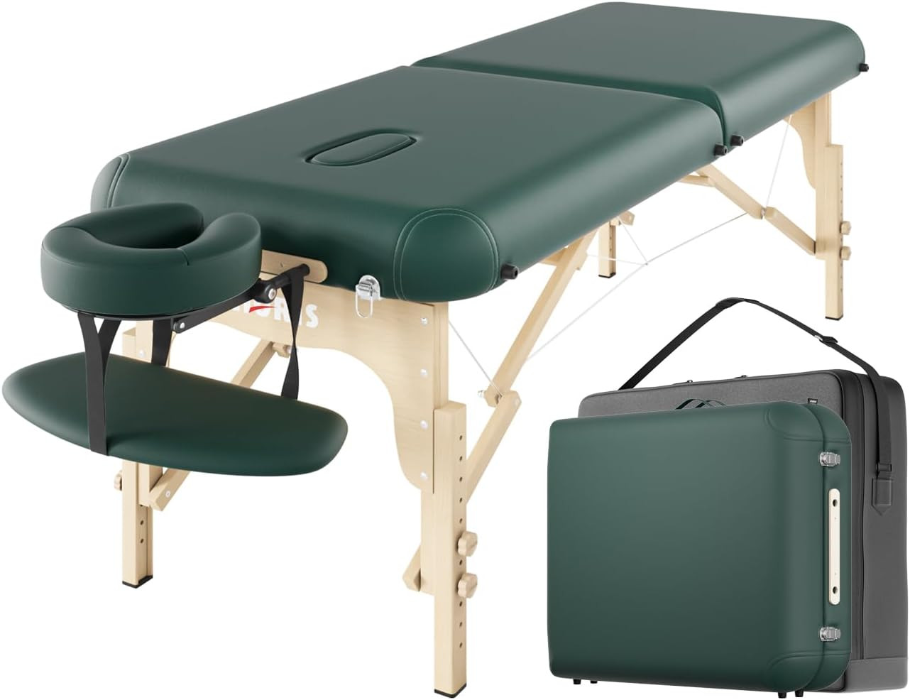 Portable 84" Massage Table - 1100LBS Capacity, Adjustable Height, Carry Bag