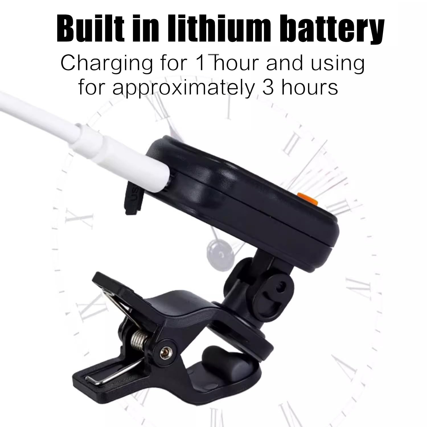 Aroma Rechargeable Guitar Tuner Clip On for Guitar, Violin, Ukulele, Bass, Ma...
