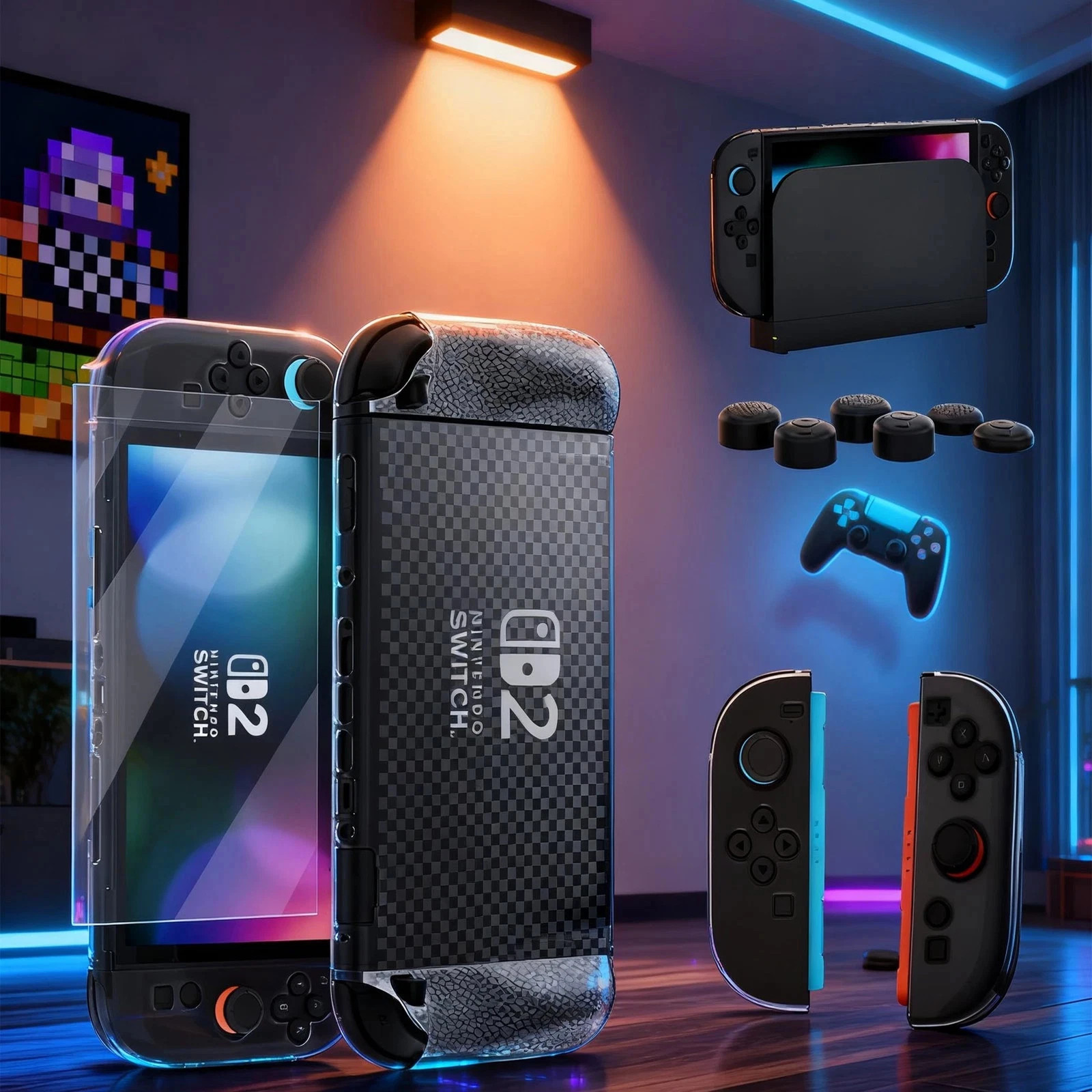 for Nintendo Switch 2 Protective Case + Screen Protector Set Model Xmas ZA