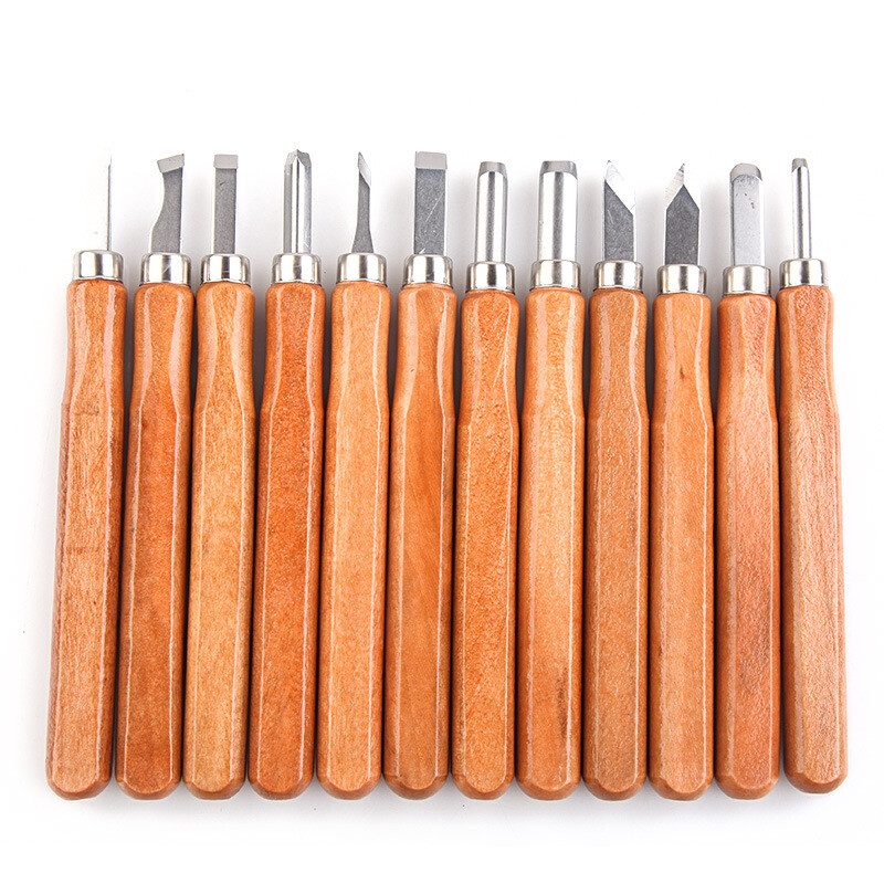 12Pcs Silver& Brown Carving Tools For Printmaking& Cork Carving W/ Storage Box