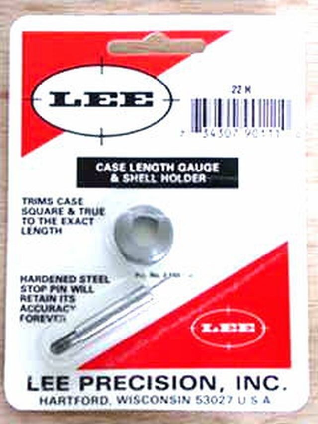 90111 LEE CASE LENGTH GAUGE & SHELLHOLDER - 22 HORNET - BRAND NEW - FREE SHIP