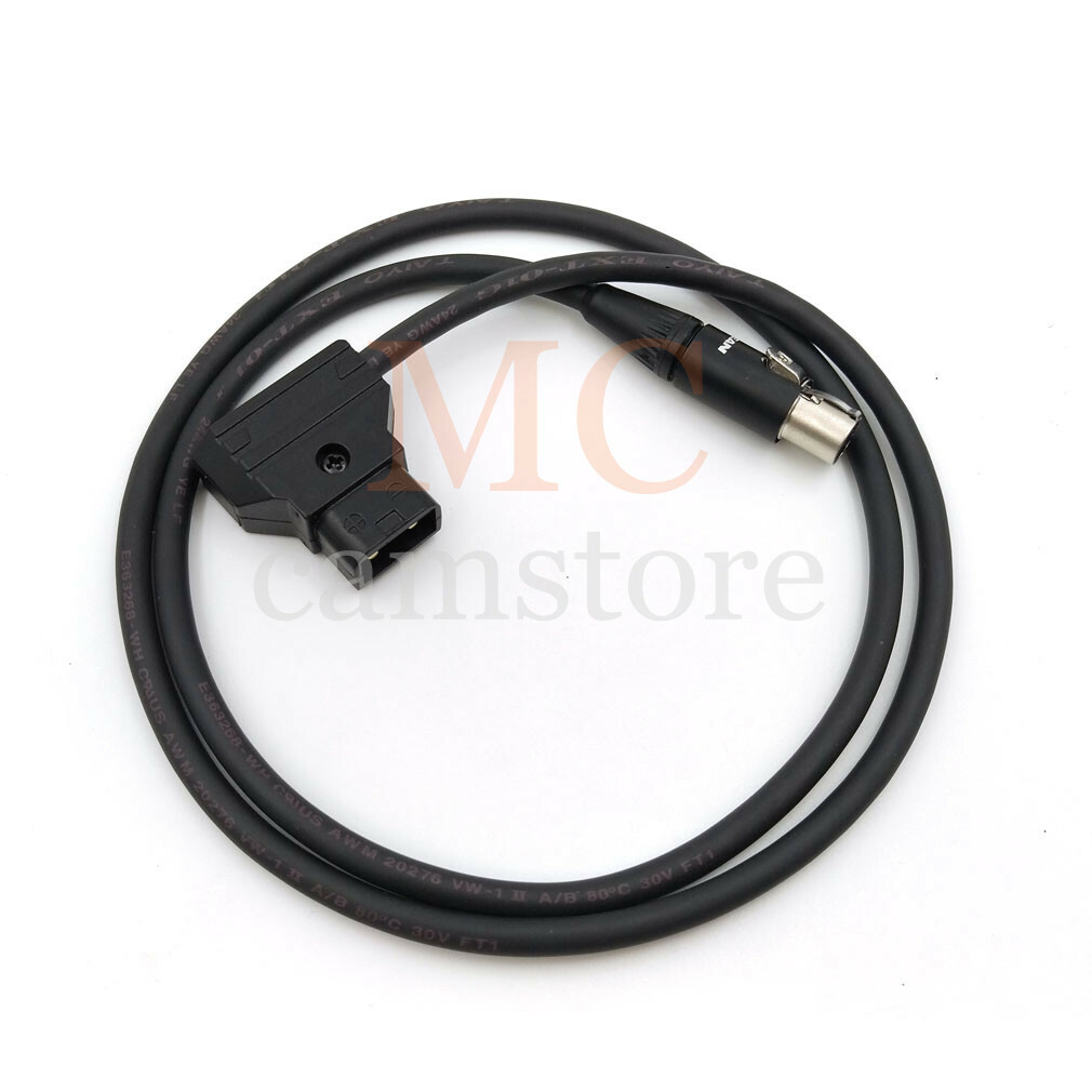 D-Tap to Mini XLR 4 Pin Female TV Logic Monitor Power Cable for ARRI RED 39.4 in