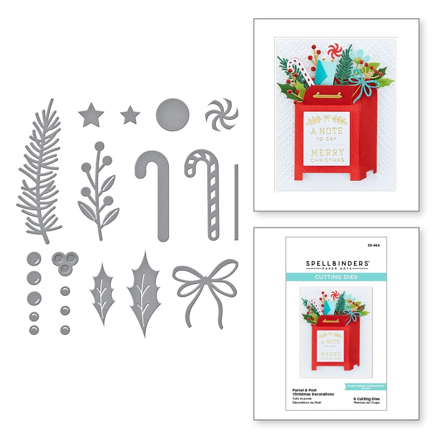 Spellbinders Parcel & Post Christmas Decorations Etched Dies, Metal