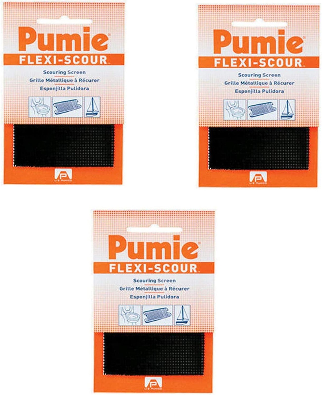 PUMIE Flexi Scour, 3-Pack 5.5 x 4 Flexible Scrubbing Screen for Household Cle...