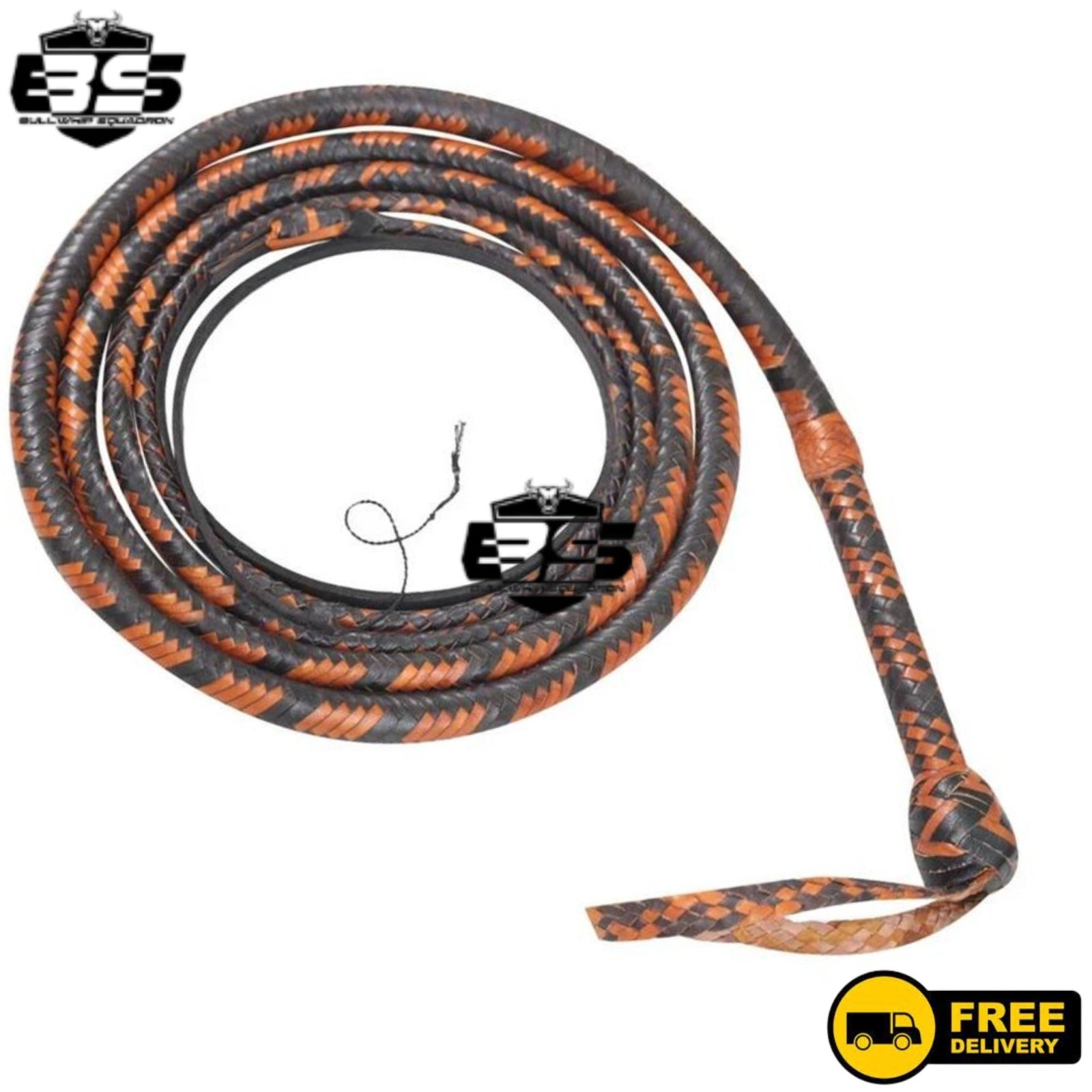 Handmade Cowhide Leather Bullwhip 4–16 Ft 16 Plait Professional Cracking Whip