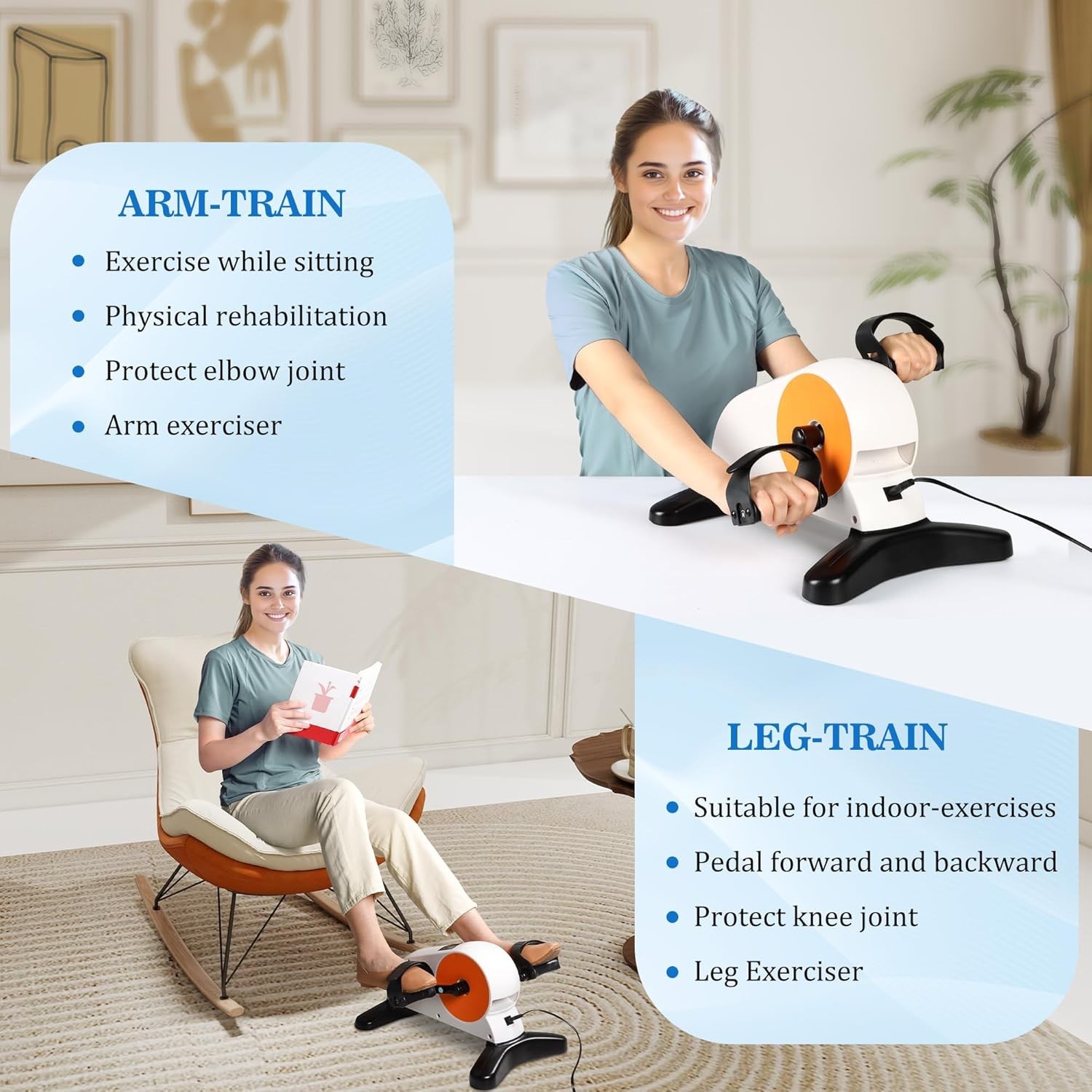 Electric Pedal Exercise Bike with Leg Support, Physical Therapy Exercise Pedal E
