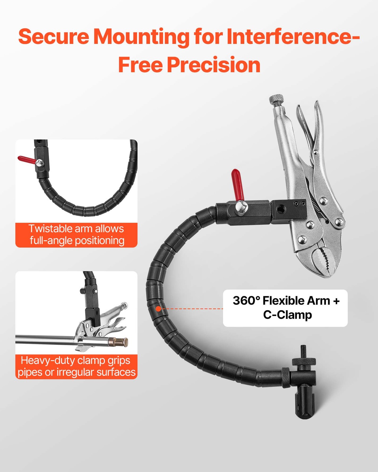 VEVOR Dial Test Indicator Flexible Arm Locking Pliers 0.001in Accuracy 0-1 Range