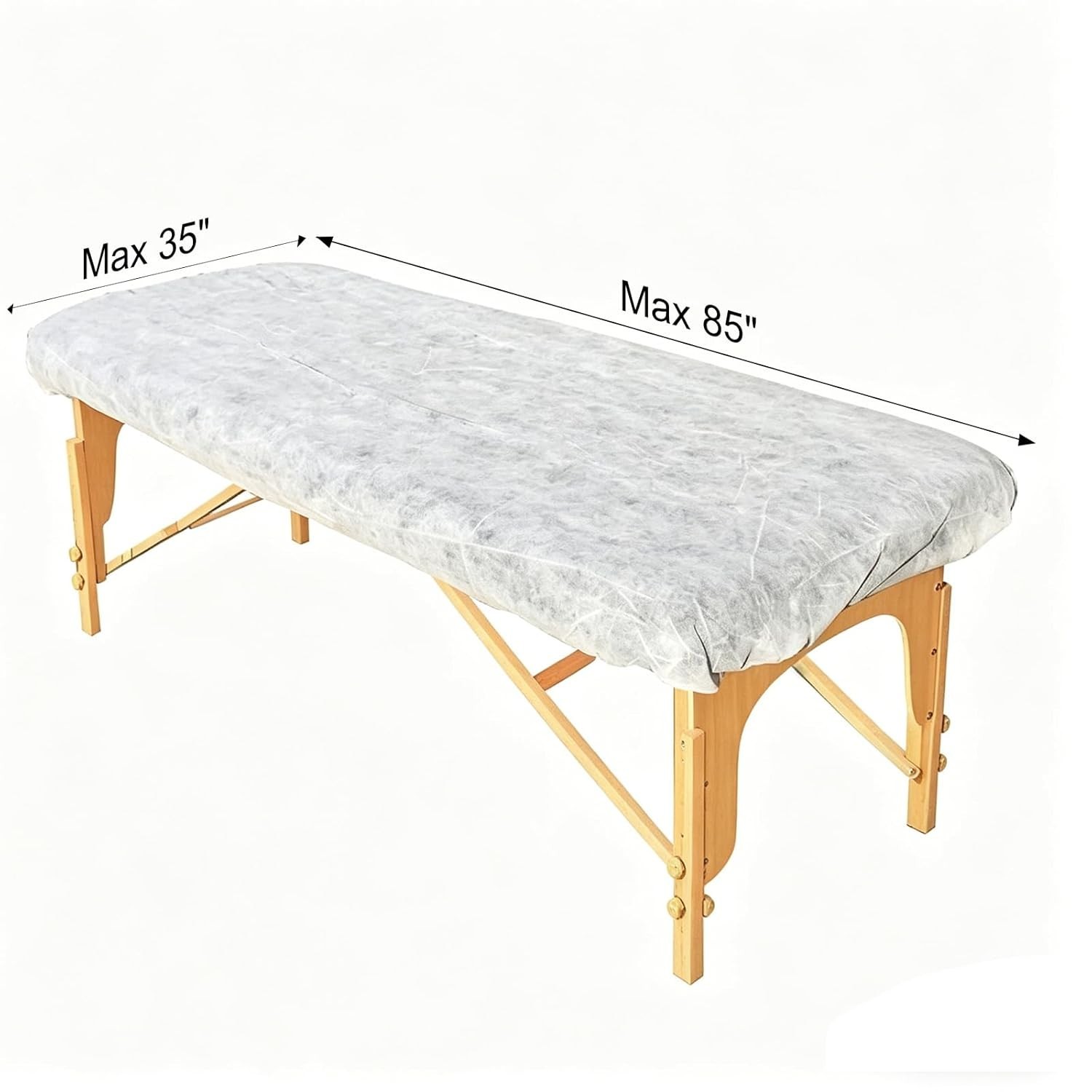 Disposable Massage Table Sheets Fitted Bed Covers 82x35in White 20 Pack Spa