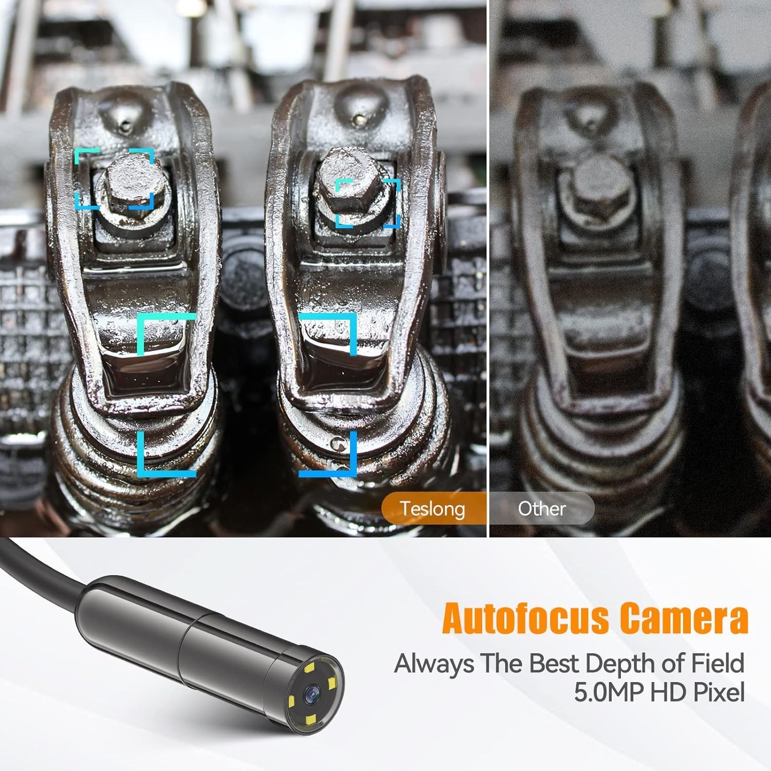 High-Definition 5MP Endoscope with USB Connectivity and Adjustable Lighting