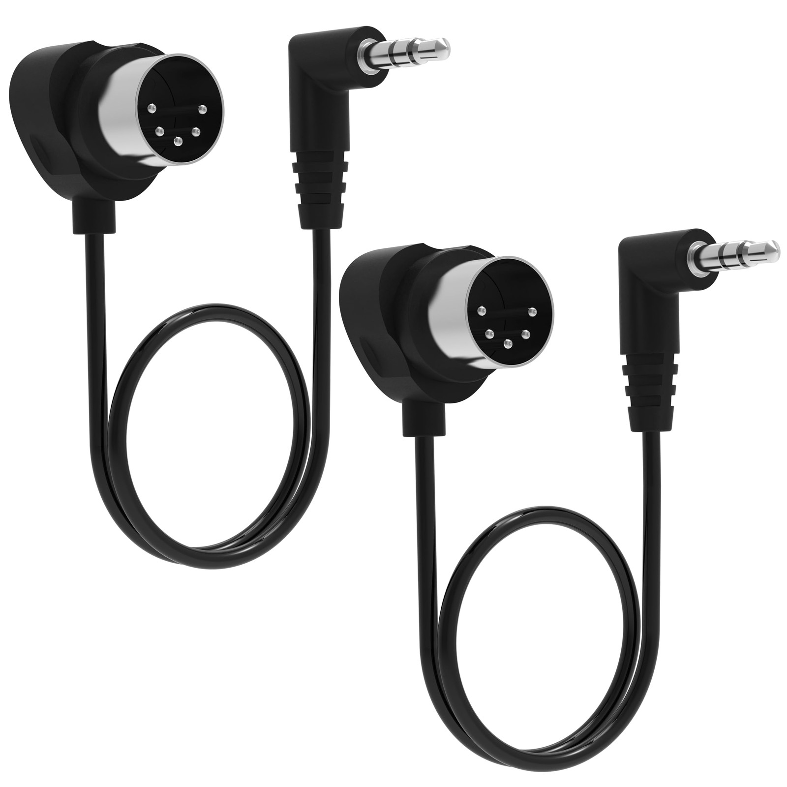 TRS 3.5mm MIDI Cable 2-Pack 1-FT / 30CM Type-A TRS 3.5mm to MIDI 5 Pin Din Ca...