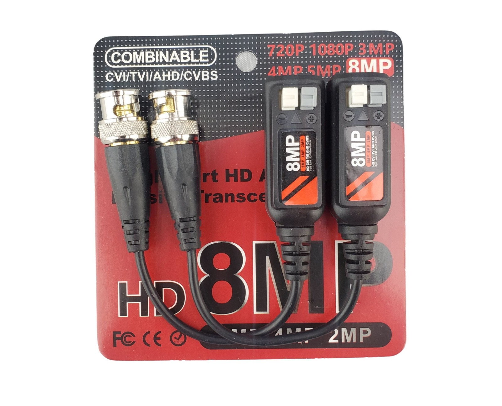 8MP AHD TVI CVI CVBS Passive HD BNC Video Balun Transceiver Transmitter