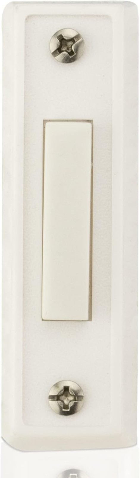 Unlighted Surface Mount Doorbell Button in White - Easy installation & Durable