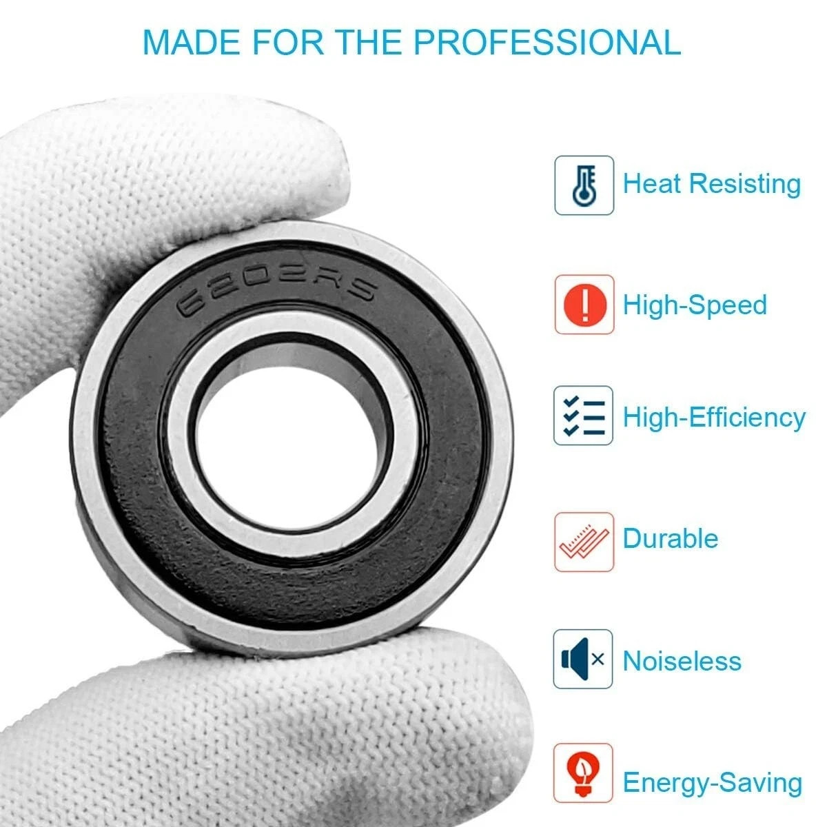 (10 PACK) TIMKEN 6202-2RS 15X35X11MM Double Rubber Seal Ball Bearings