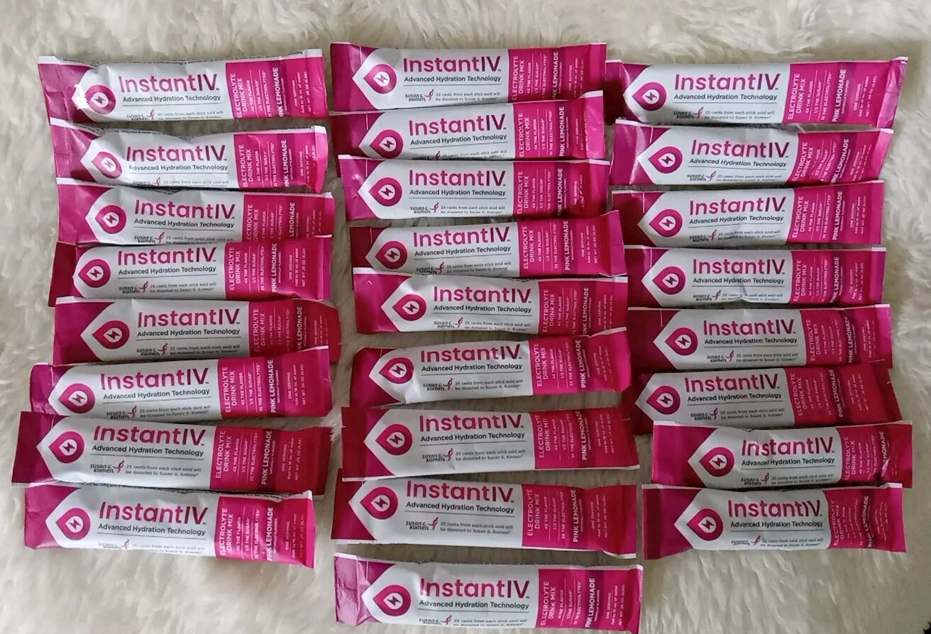 25 Instant IV Electrolytes Powder Drink Mix Advanced Hydration Pink Lemonade 🍋