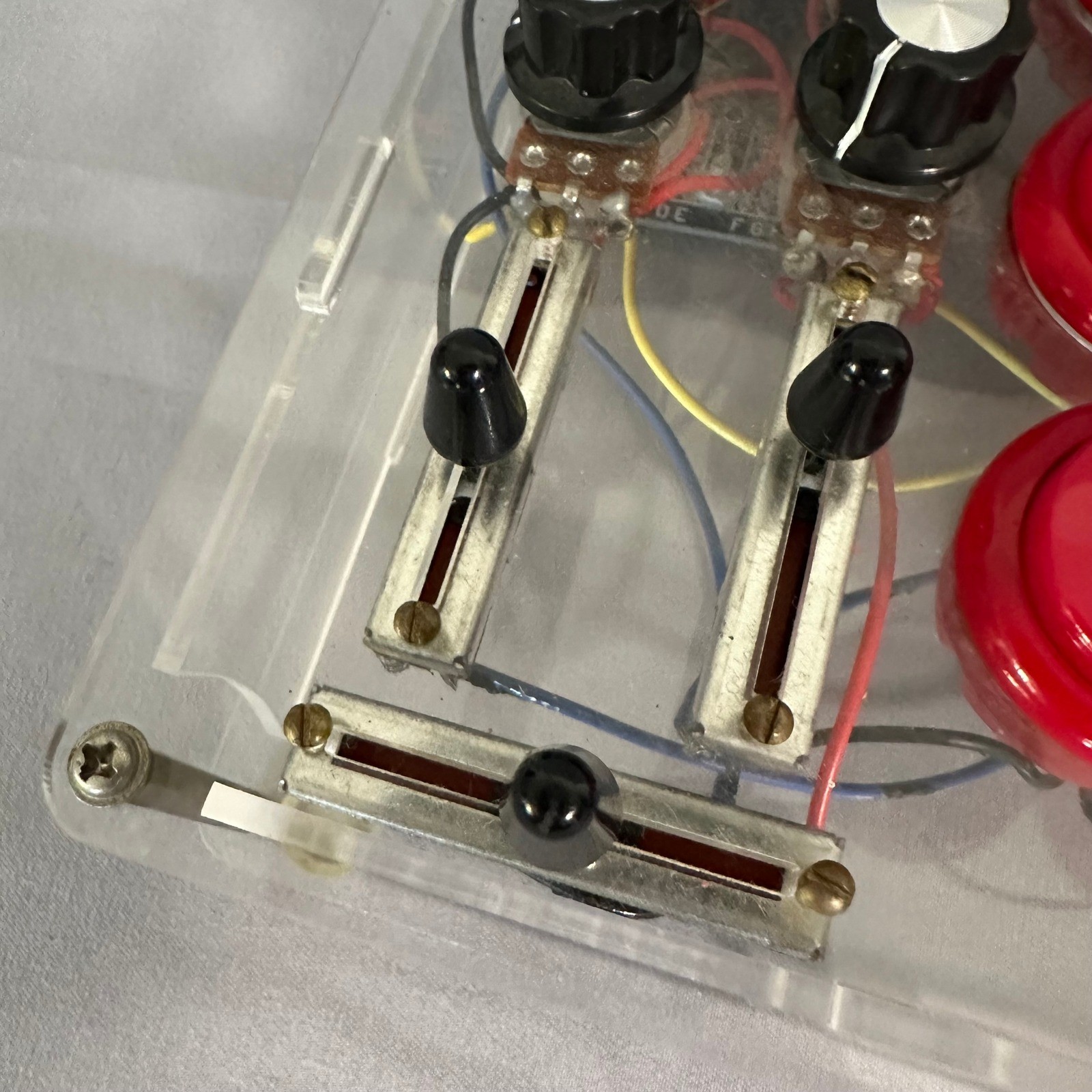 Music Controller MIDI Red/Clear DIY Arcade Button Mixer Untested As Is Prop Art