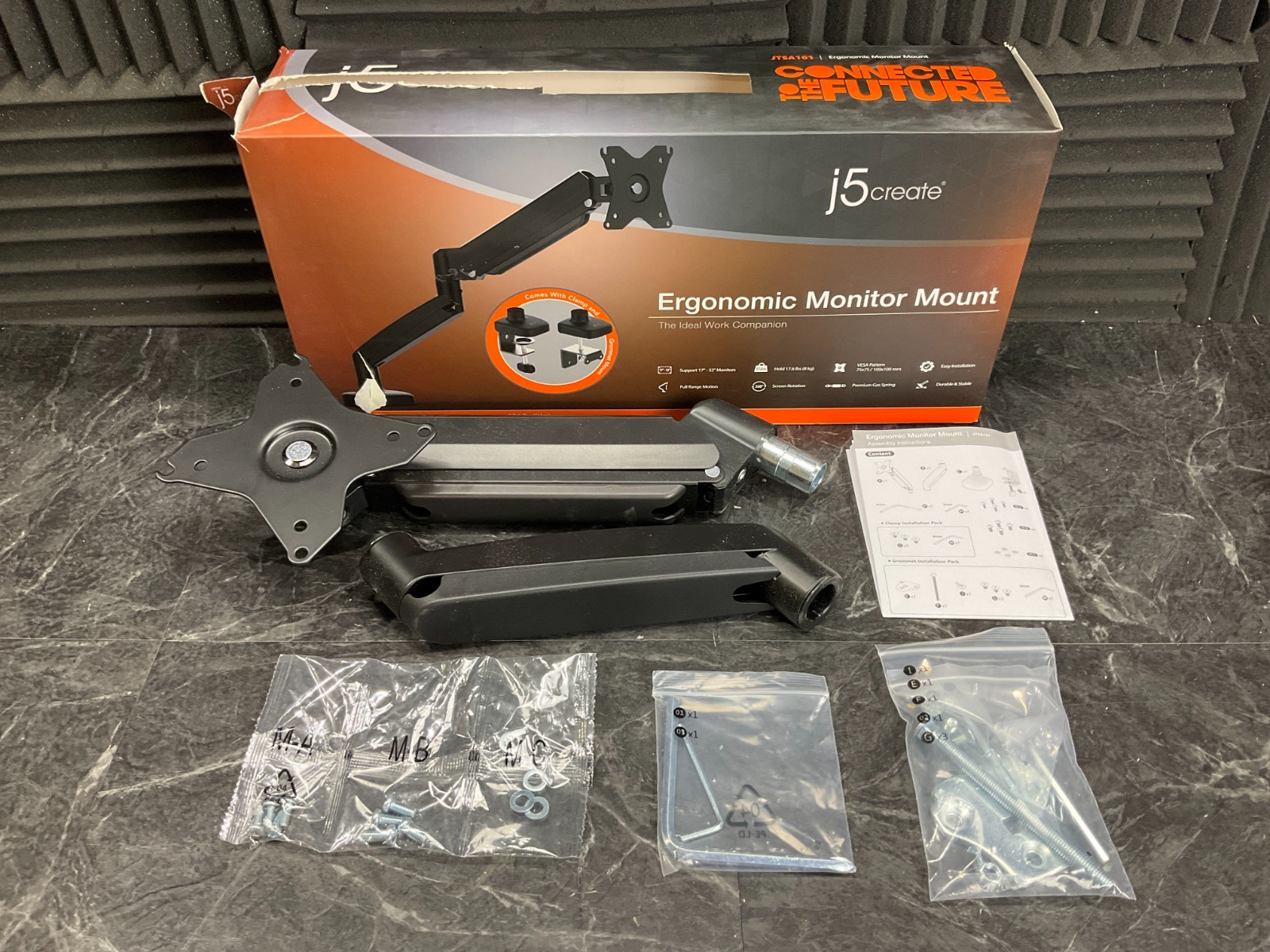 j5create Ergonomic Monitor Mount JTSA101 ✅❤️️✅❤️️ OPEN BOX!!!!! ✅❤️️✅❤️️