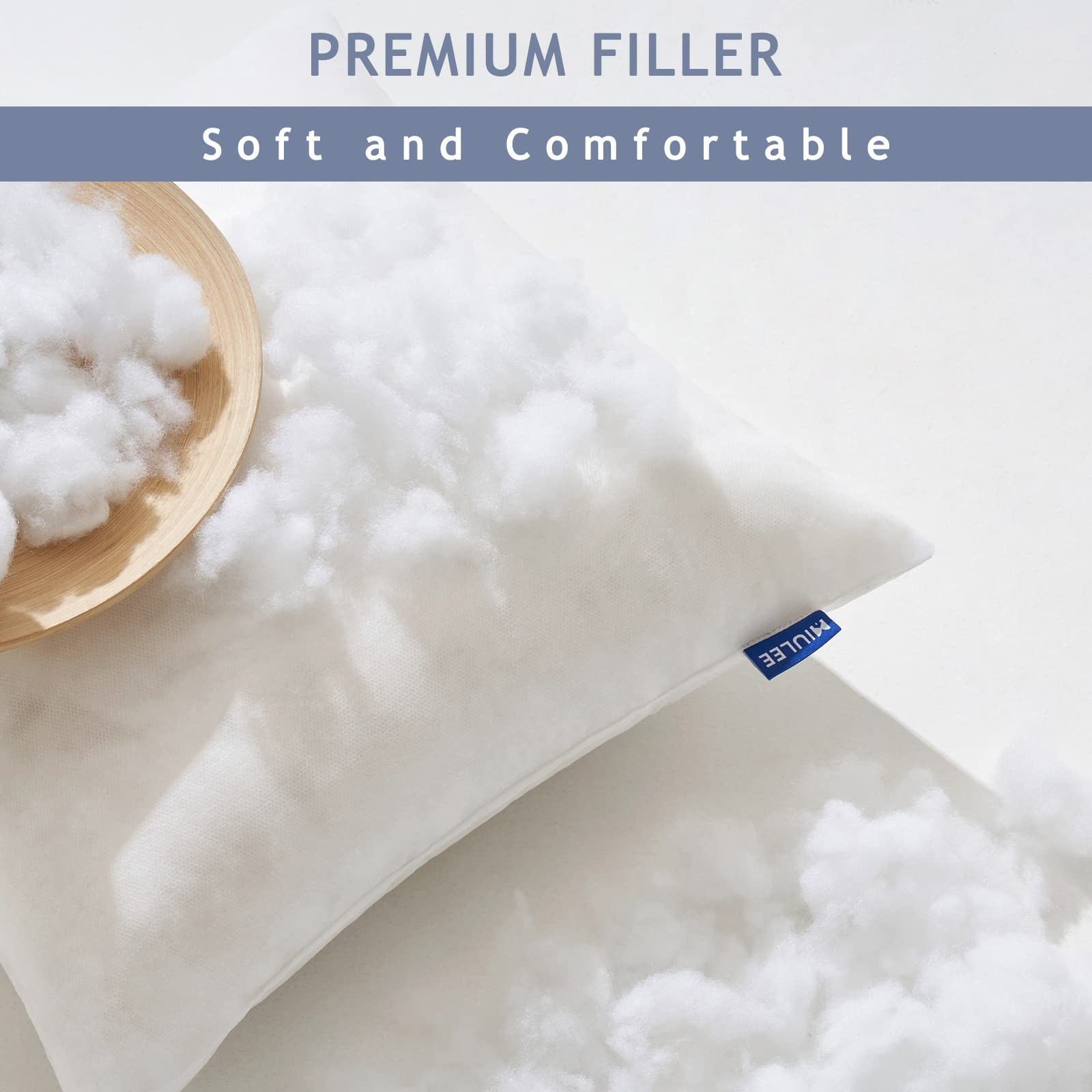 MIULEE 12x20 Pillow Inserts Set of 2, Rectangle Decorative Throw Pillow Prem...