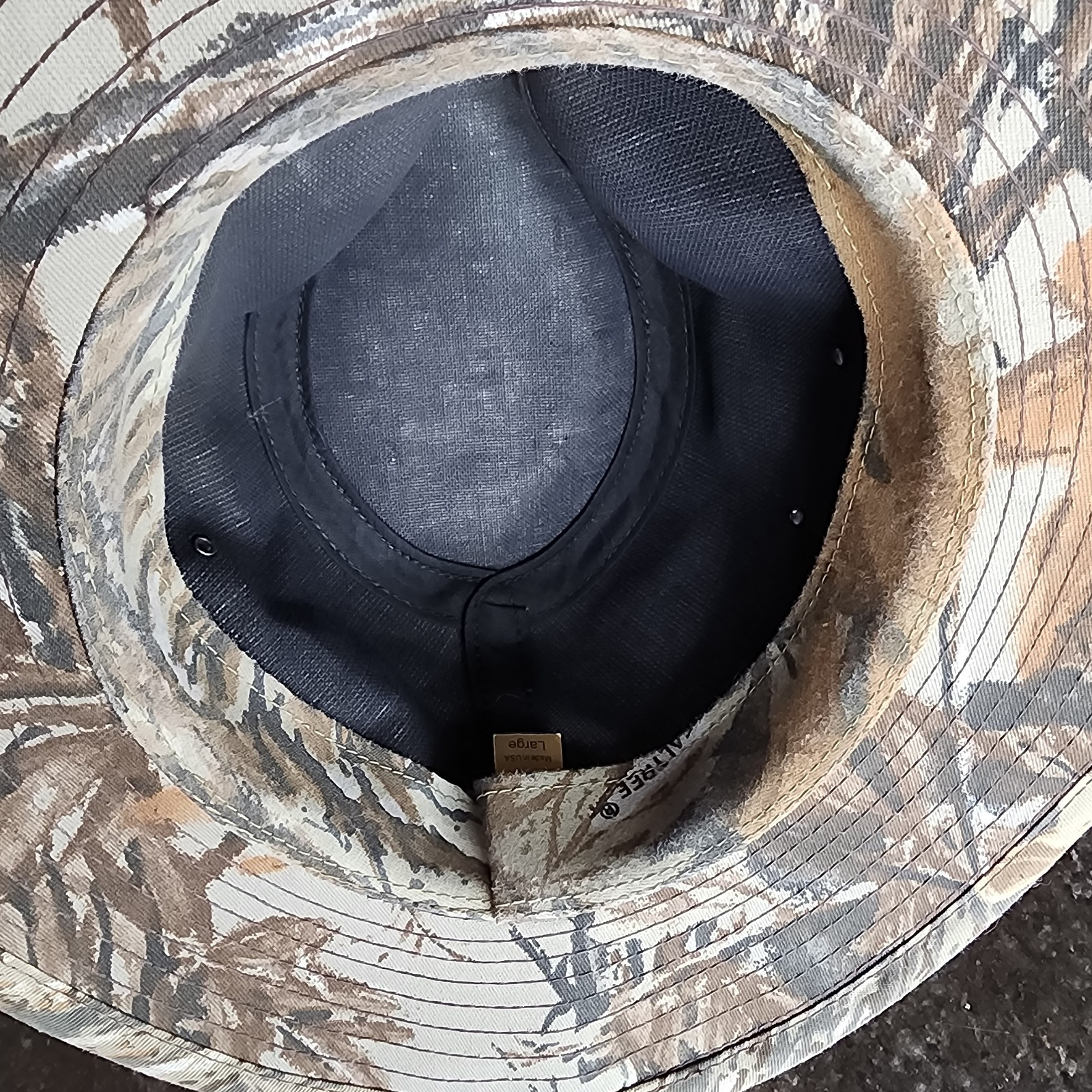 Vintage Realtree Advantage Camo Fedora Hat Safari Outback Hunting Mens Large USA