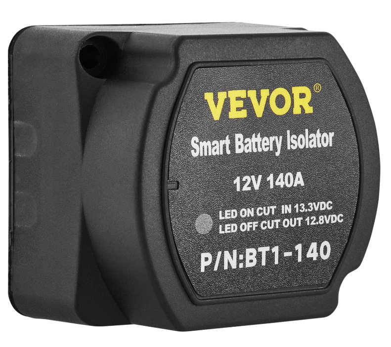 VEVOR Split Charge Relay Kit, 6mtr 12V, Automatic Dual Battery Isolator Kit