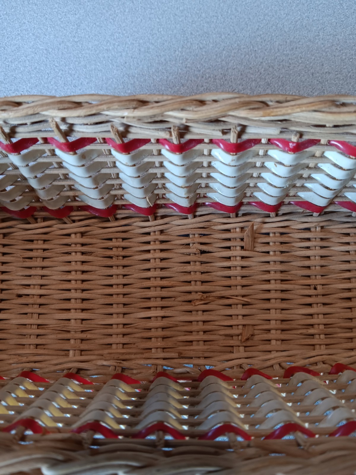 Vintage Woven Cracker Basket Rectangular