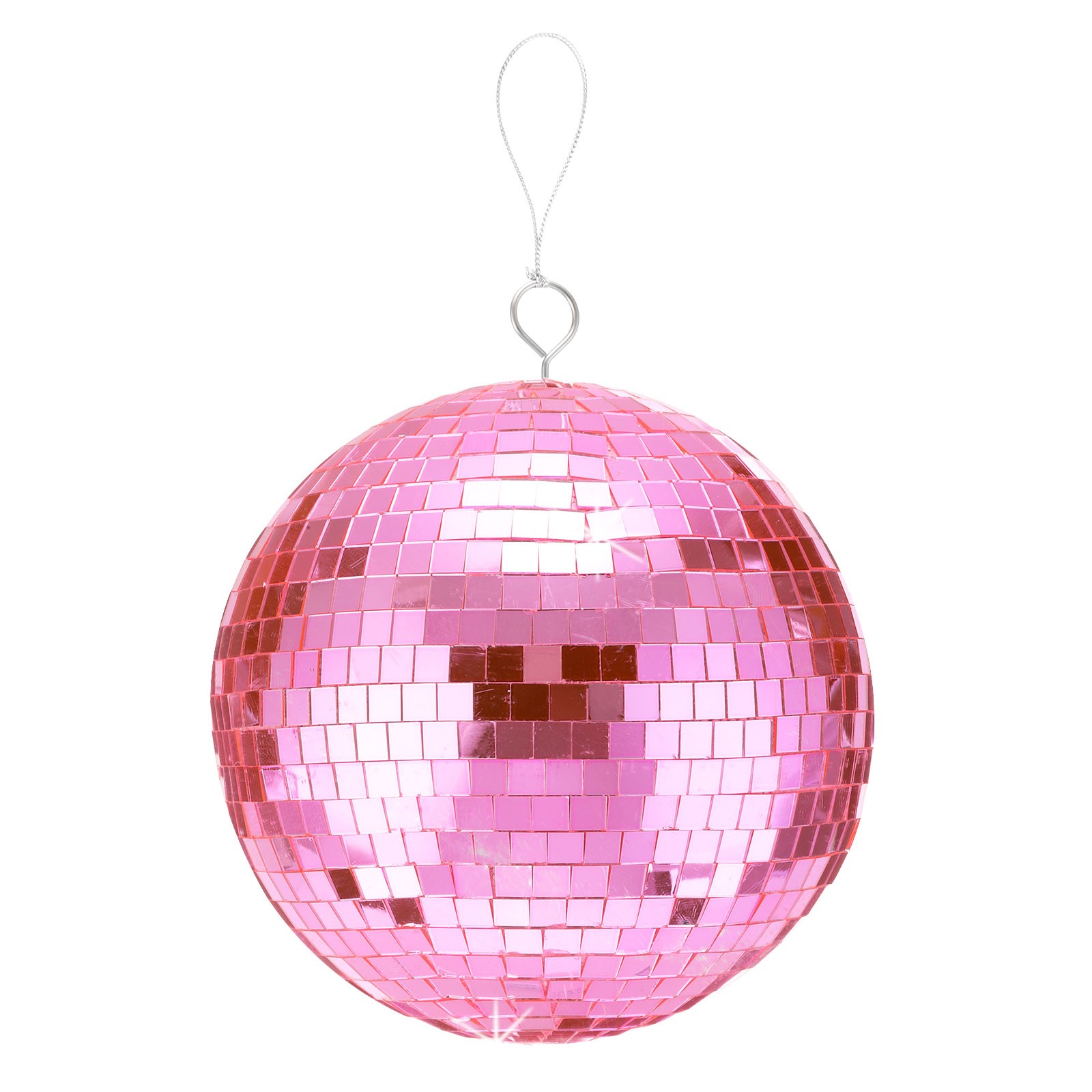 8 Inch Mirror Ball with Pink Ring and Lanyard for Club Parties